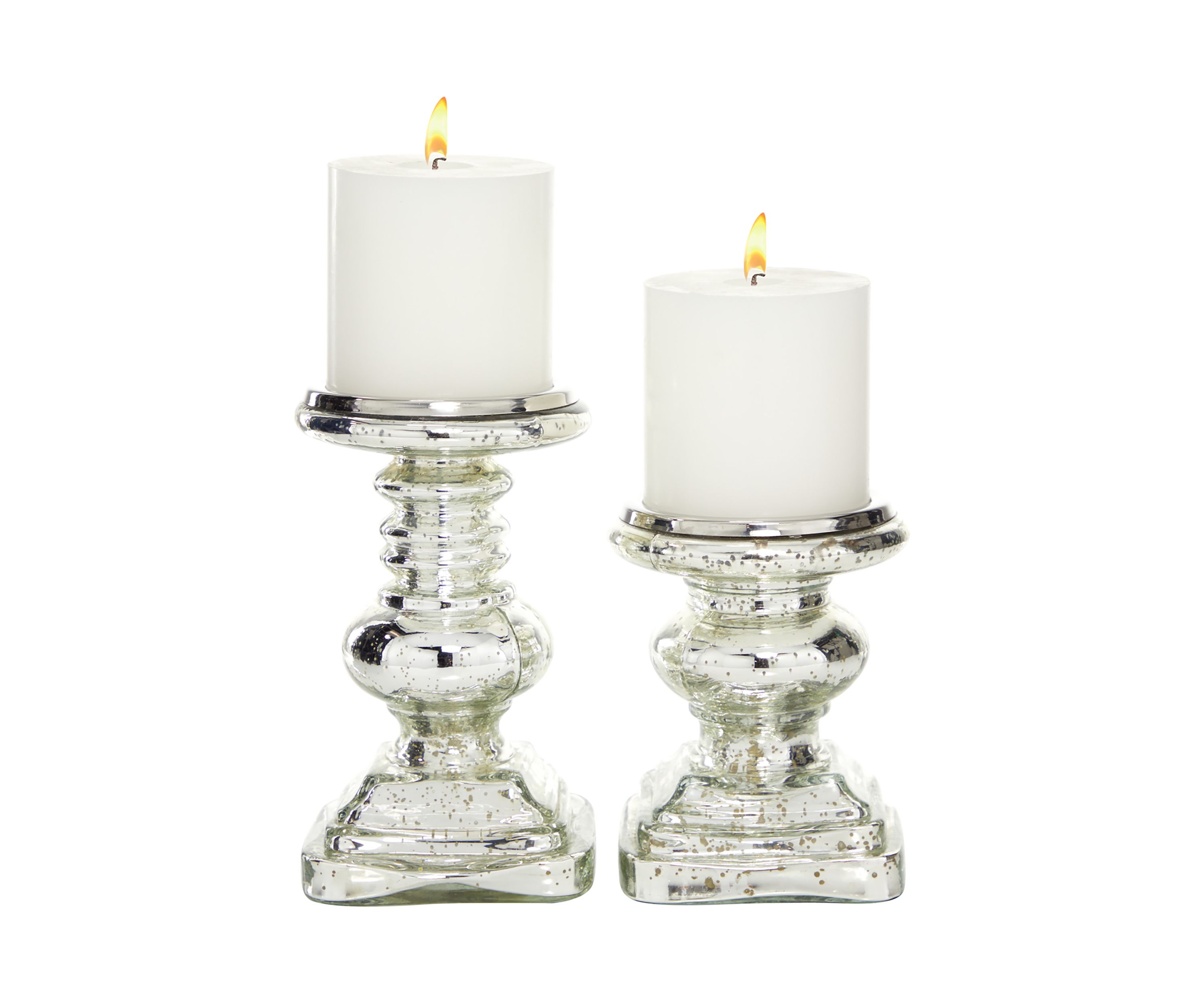 Traditional Glass Candle Holder - Set of 2