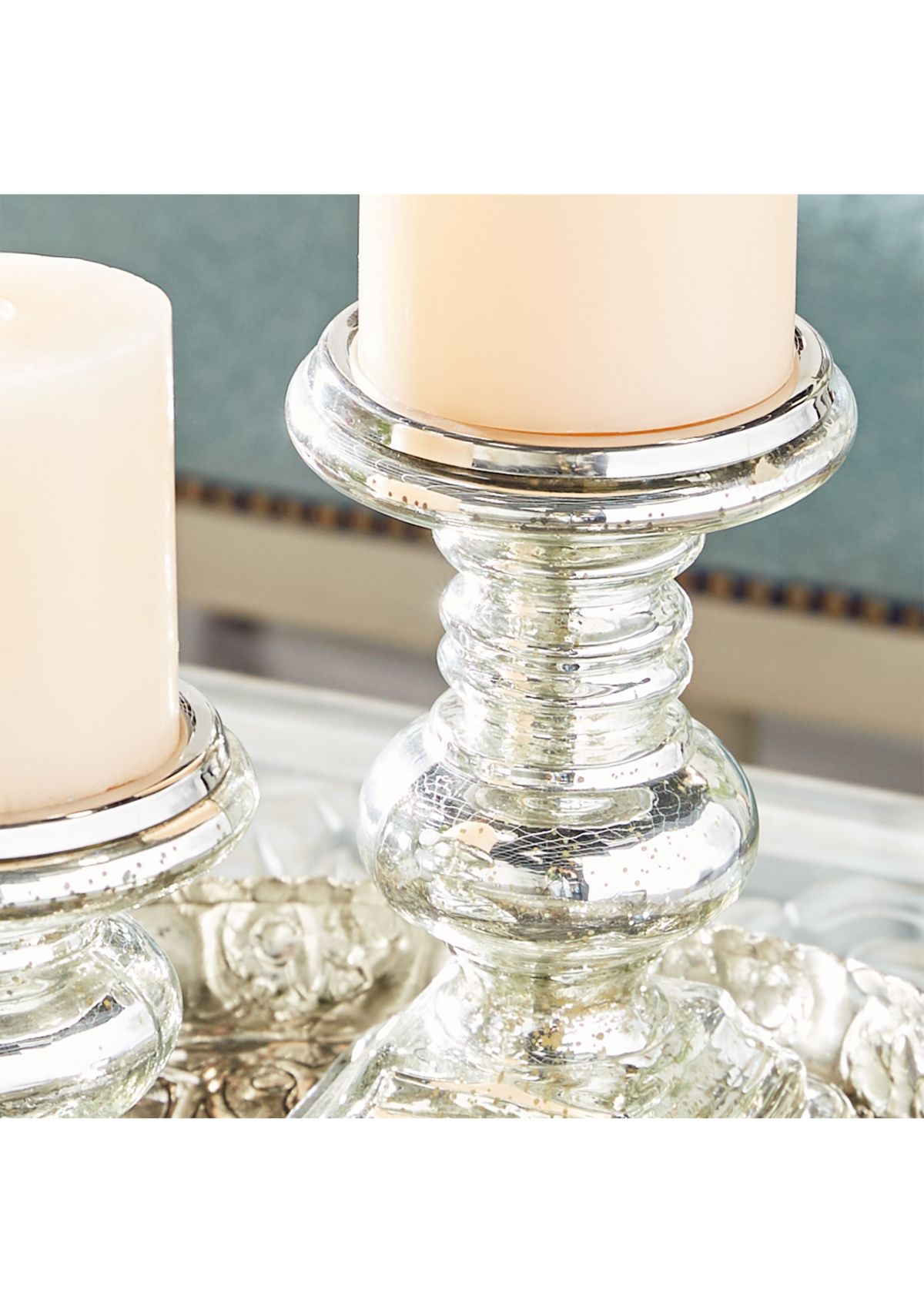 Traditional Glass Candle Holder - Set of 2