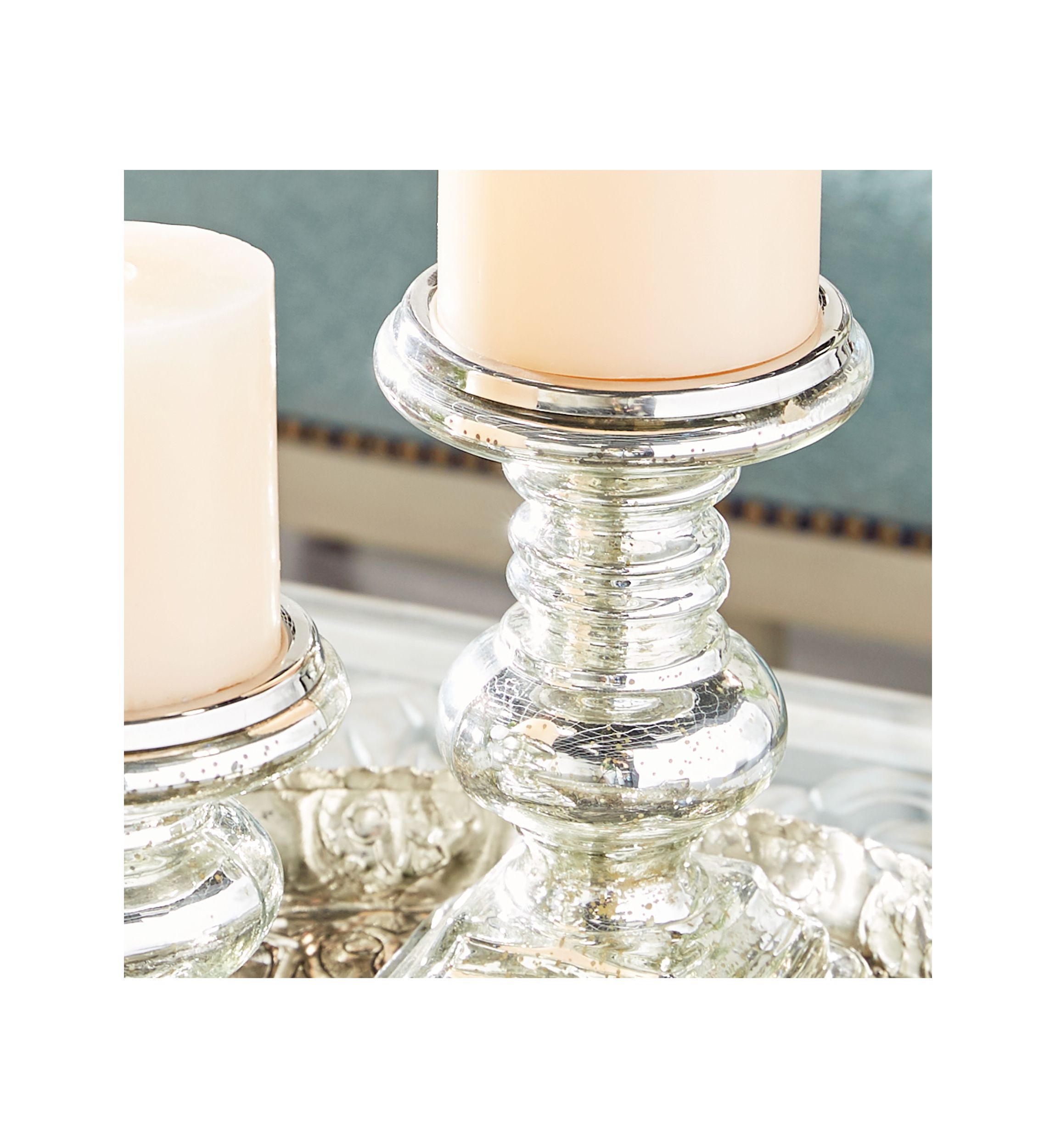 Traditional Glass Candle Holder - Set of 2