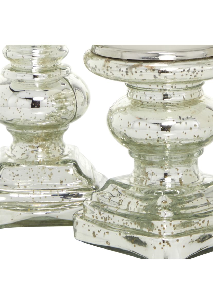 Traditional Glass Candle Holder - Set of 2