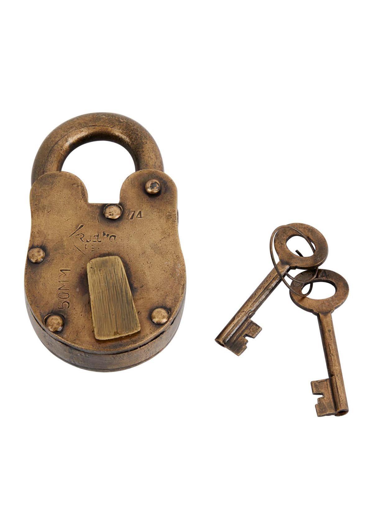 Vintage Brass Metal Lock And Key