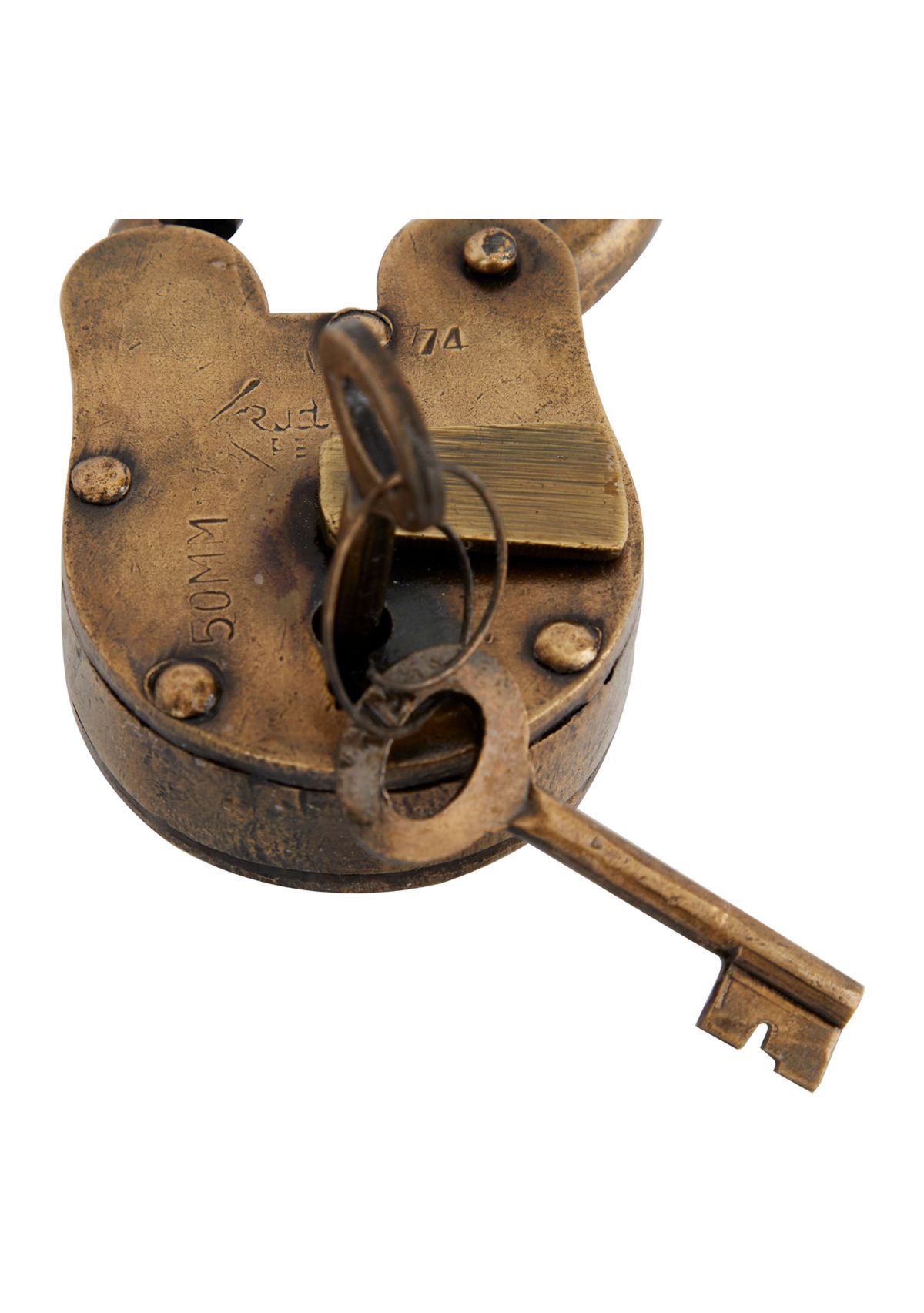 Vintage Brass Metal Lock And Key