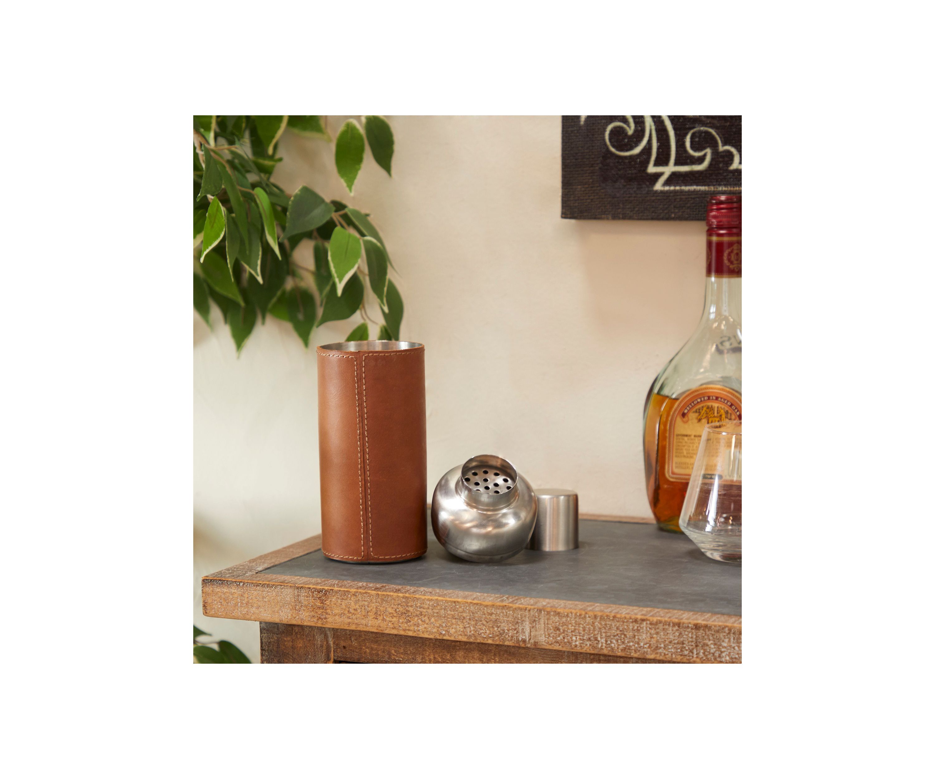 Modern Leather Cocktail Shaker