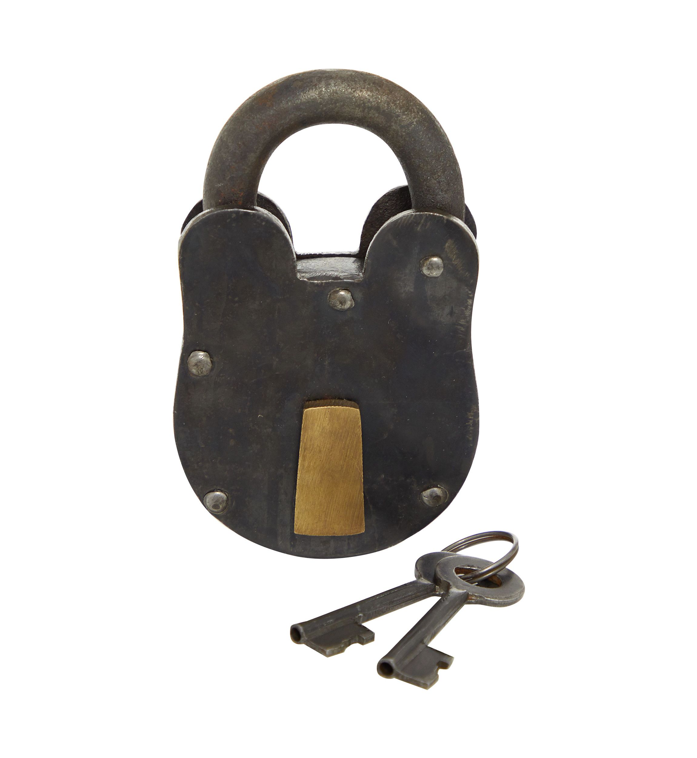 Vintage Brass Metal Lock And Key