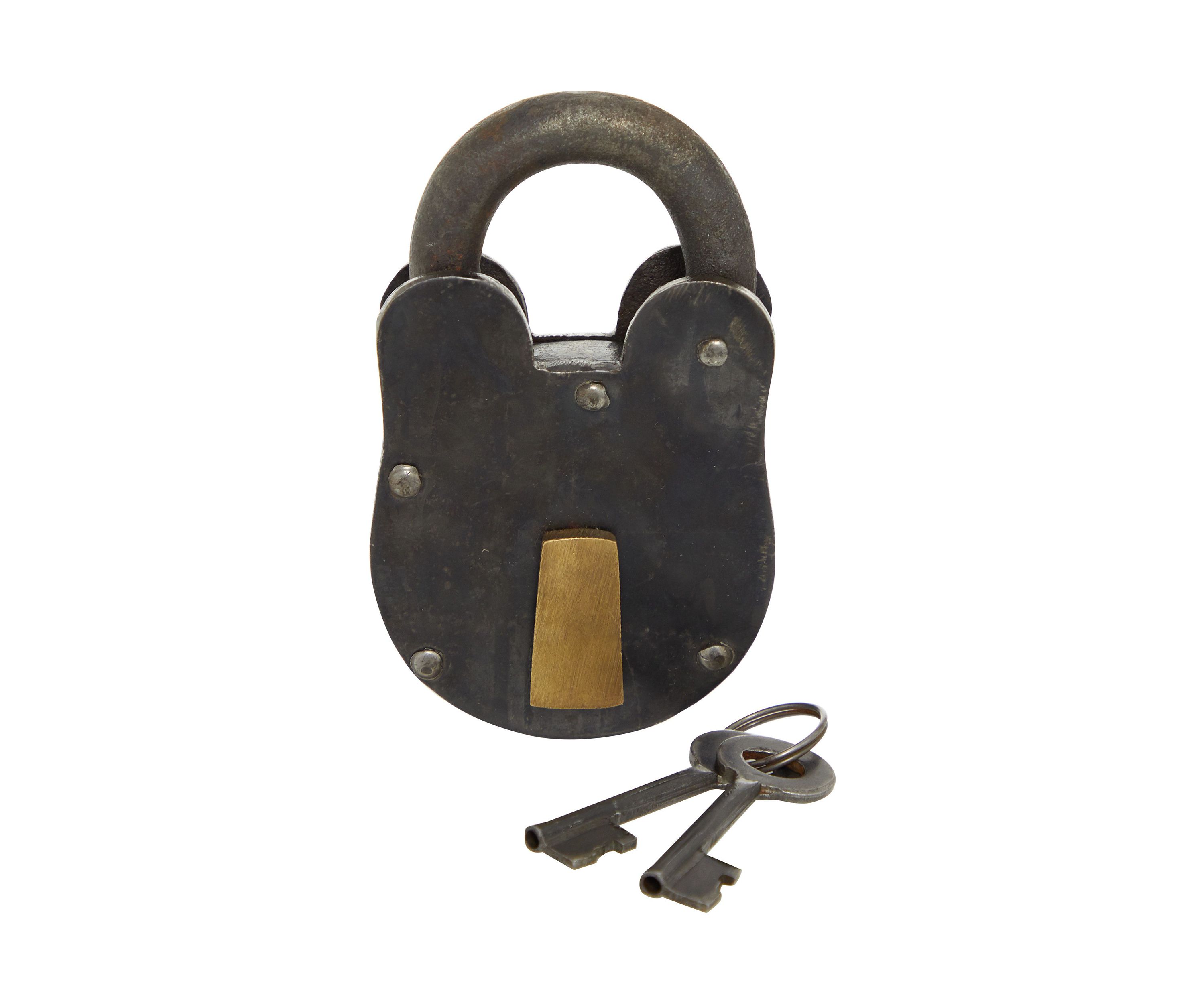 Vintage Brass Metal Lock And Key