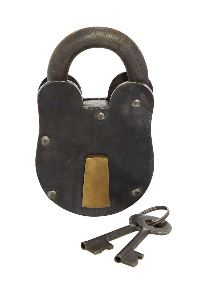 Vintage Brass Metal Lock And Key