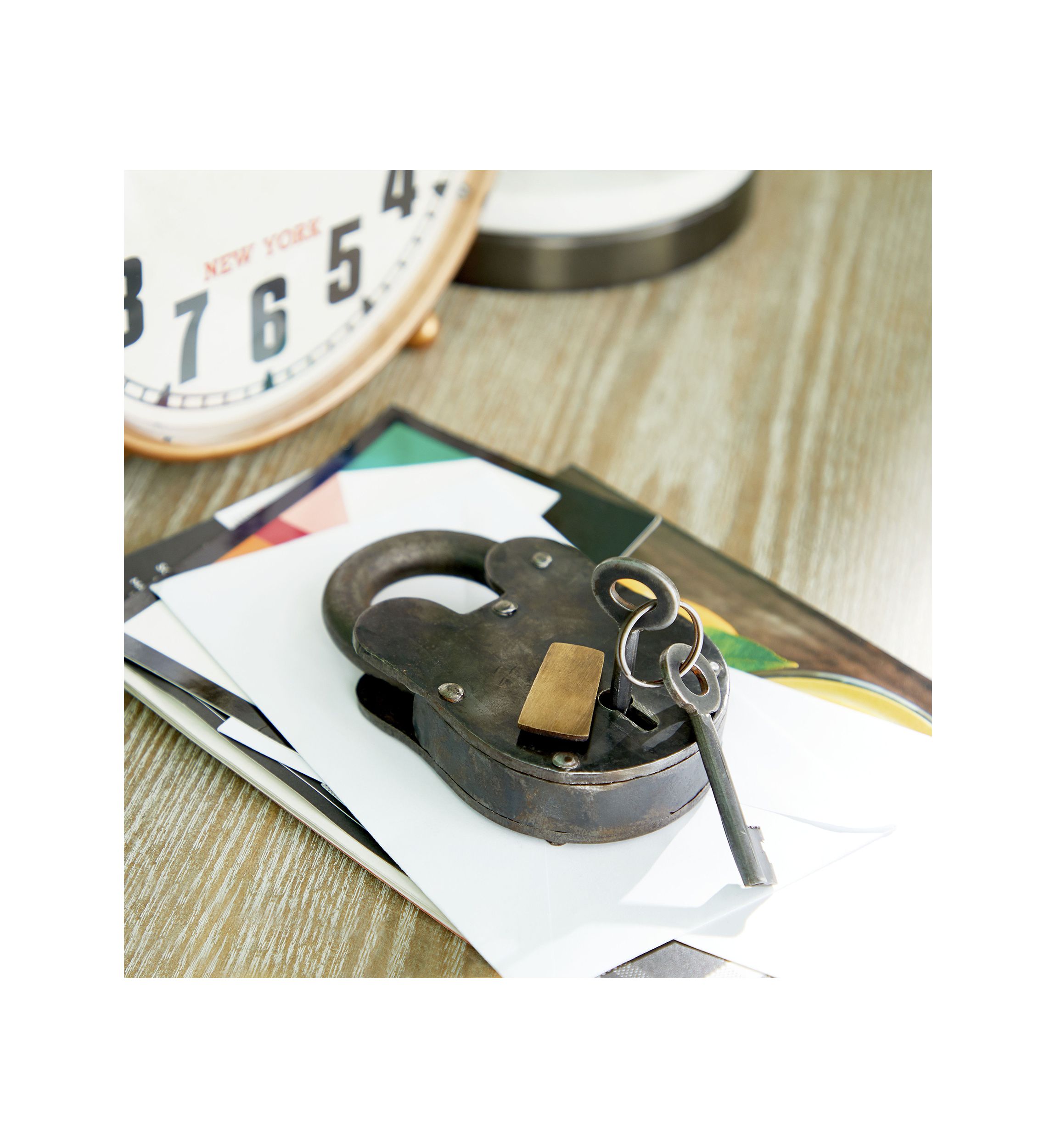 Vintage Brass Metal Lock And Key