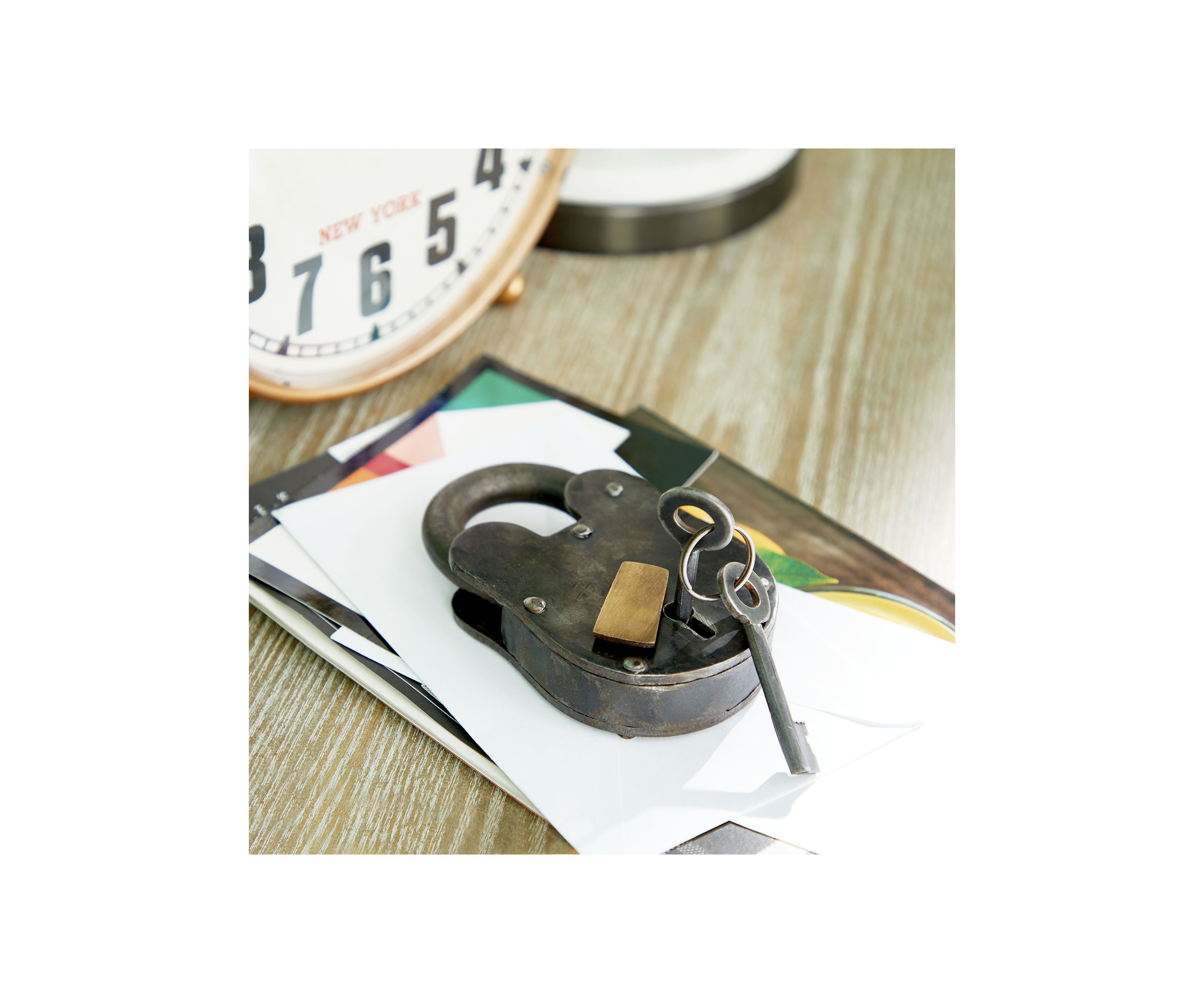 Vintage Brass Metal Lock And Key