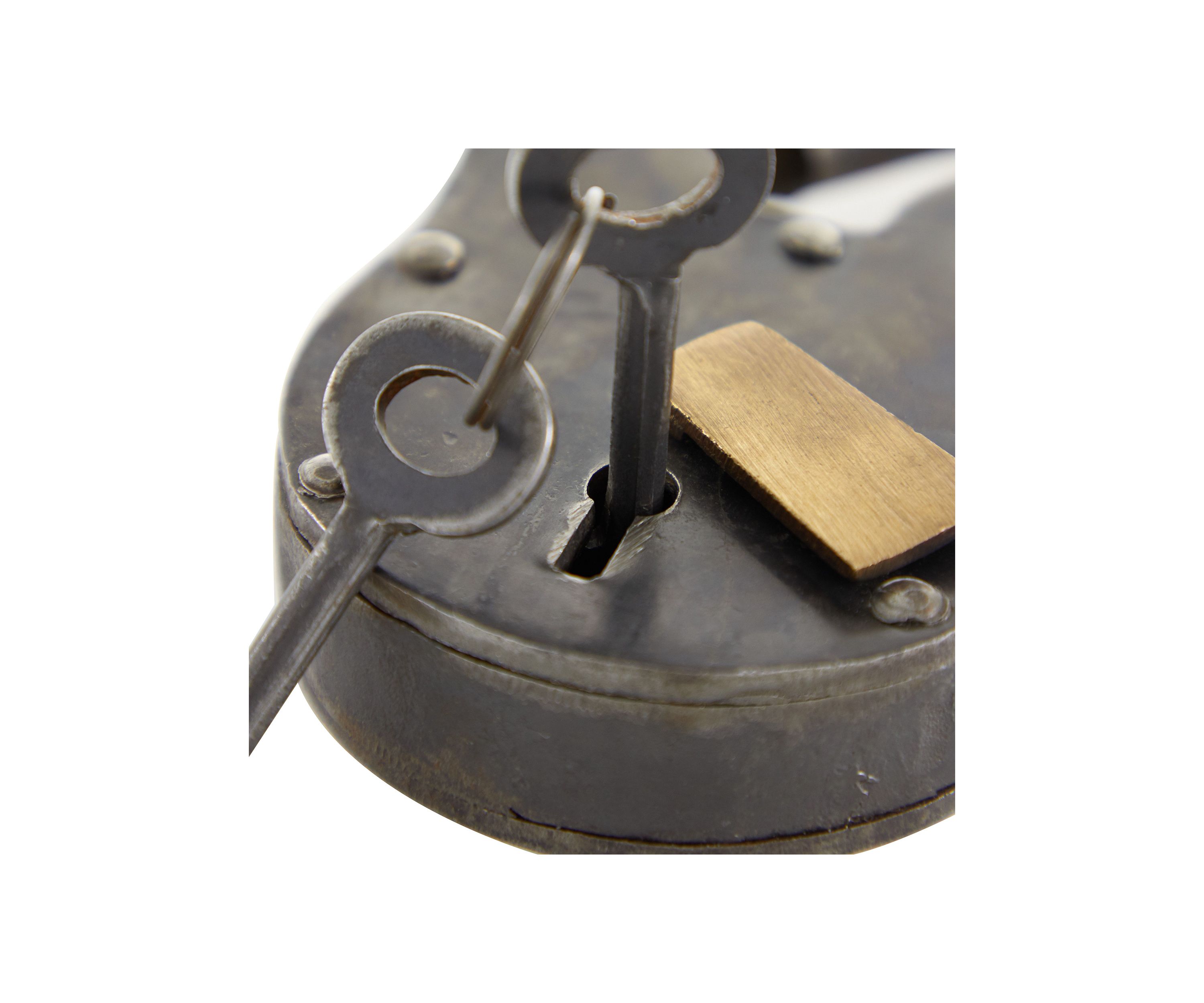 Vintage Brass Metal Lock And Key