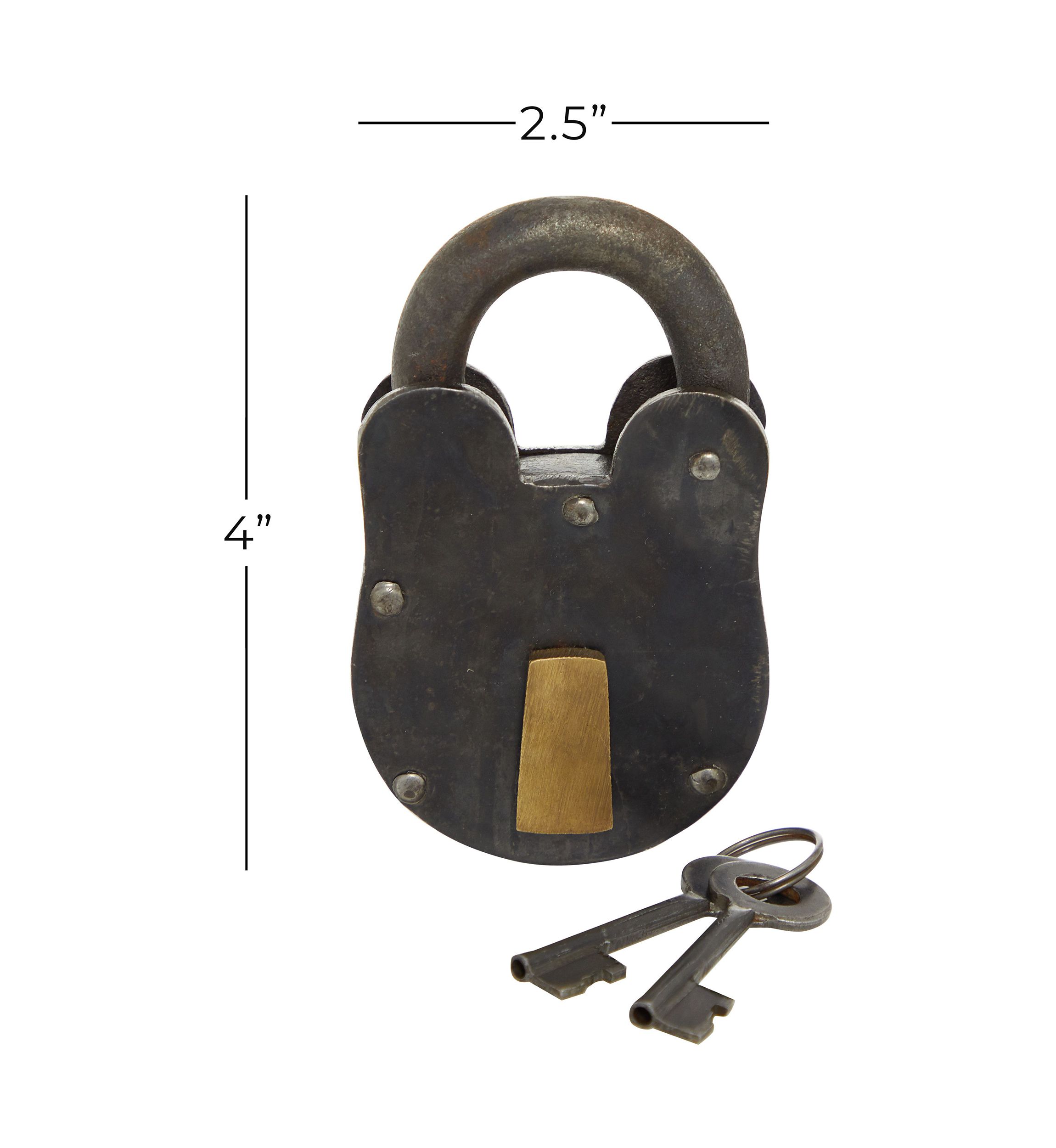 Vintage Brass Metal Lock And Key