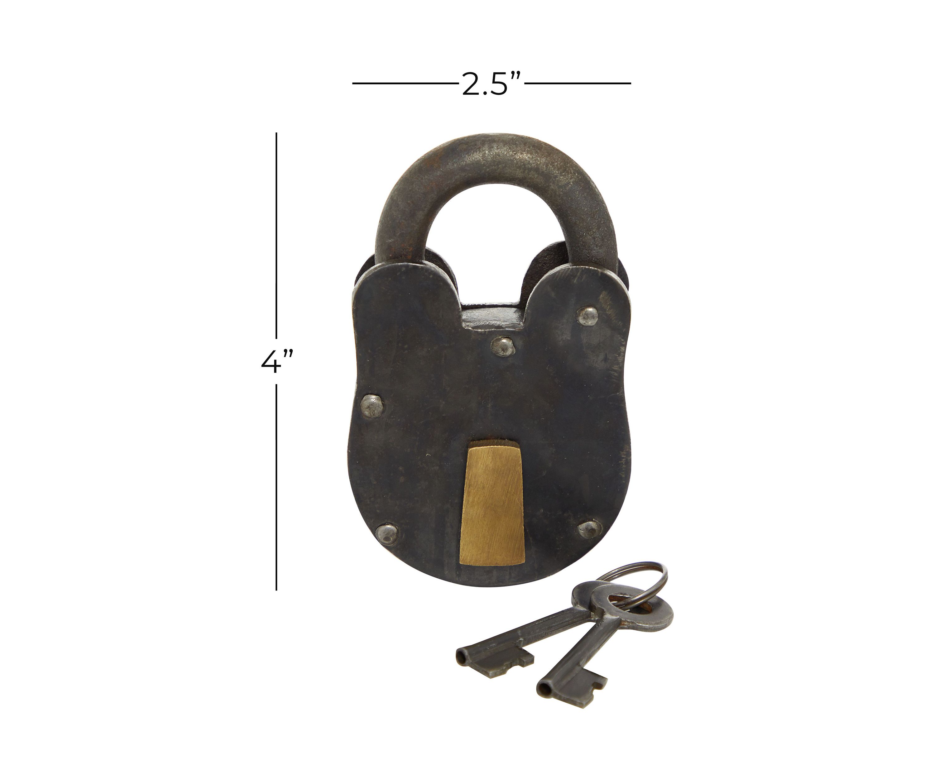 Vintage Brass Metal Lock And Key