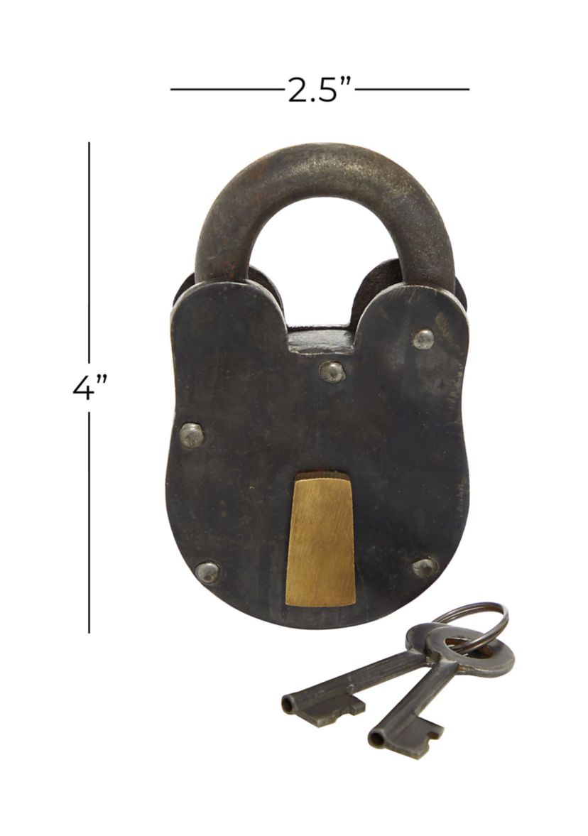 Vintage Brass Metal Lock And Key