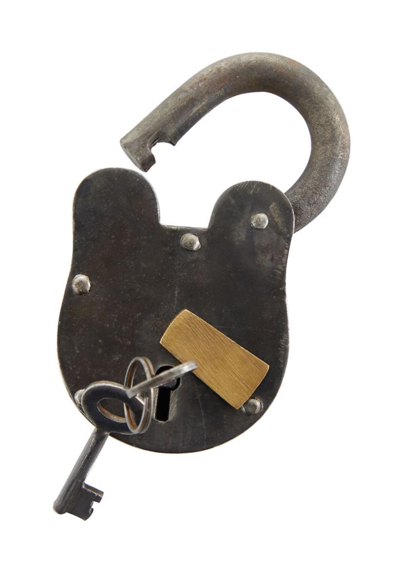 Vintage Brass Metal Lock And Key