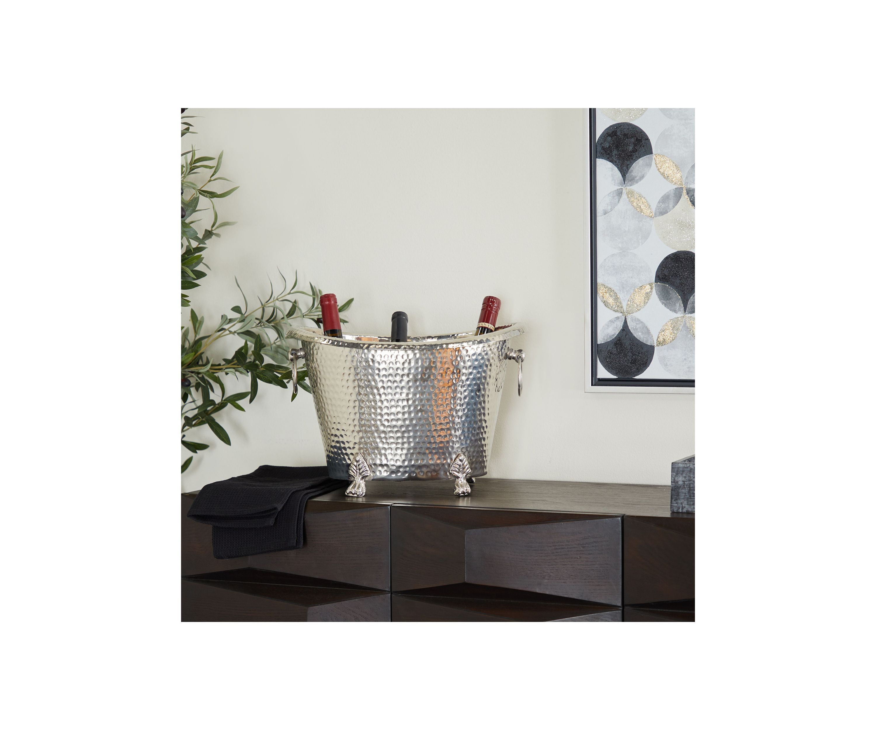 Traditional Aluminum Metal Ice Bucket