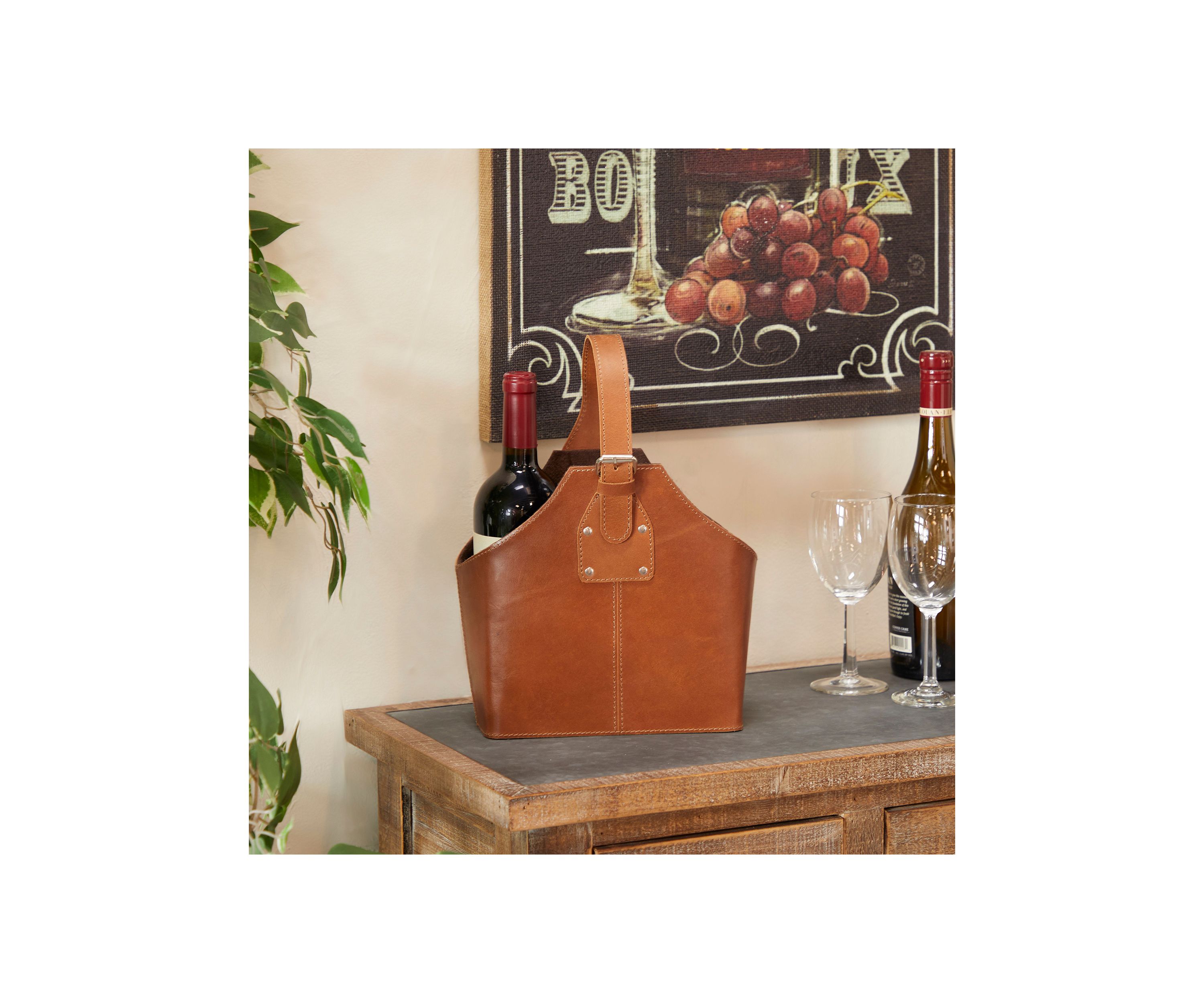 Modern Leather Wine Holder