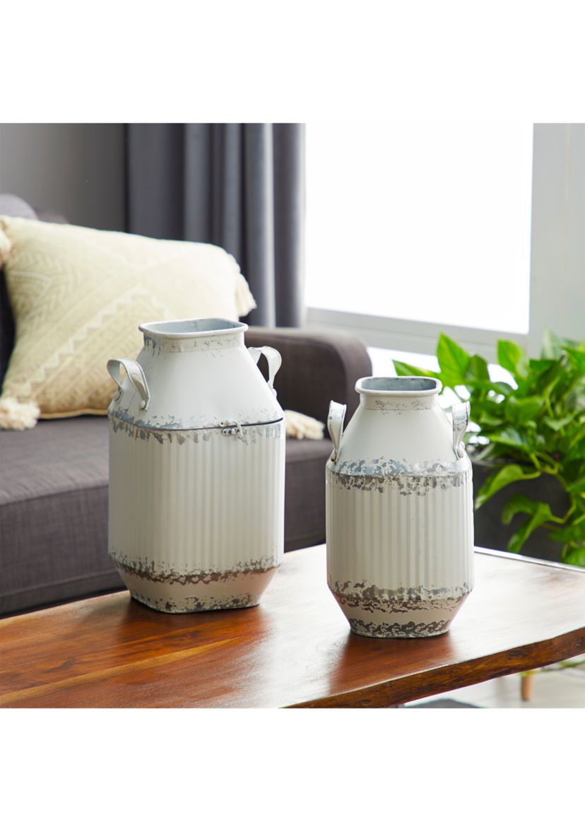 Monroe Lane Farmhouse Metal Decorative Jars - Set of 2 | Belk