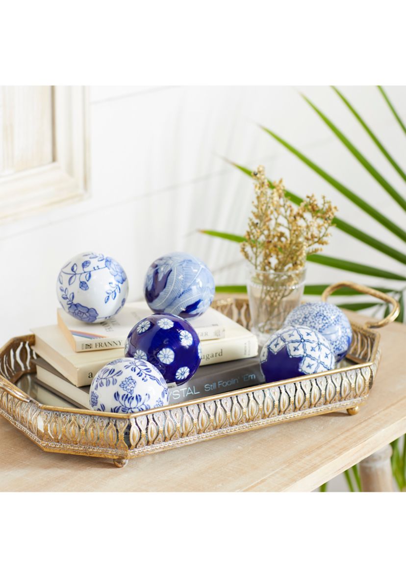 Traditional Ceramic Orbs & Vase Filler - Set of 6