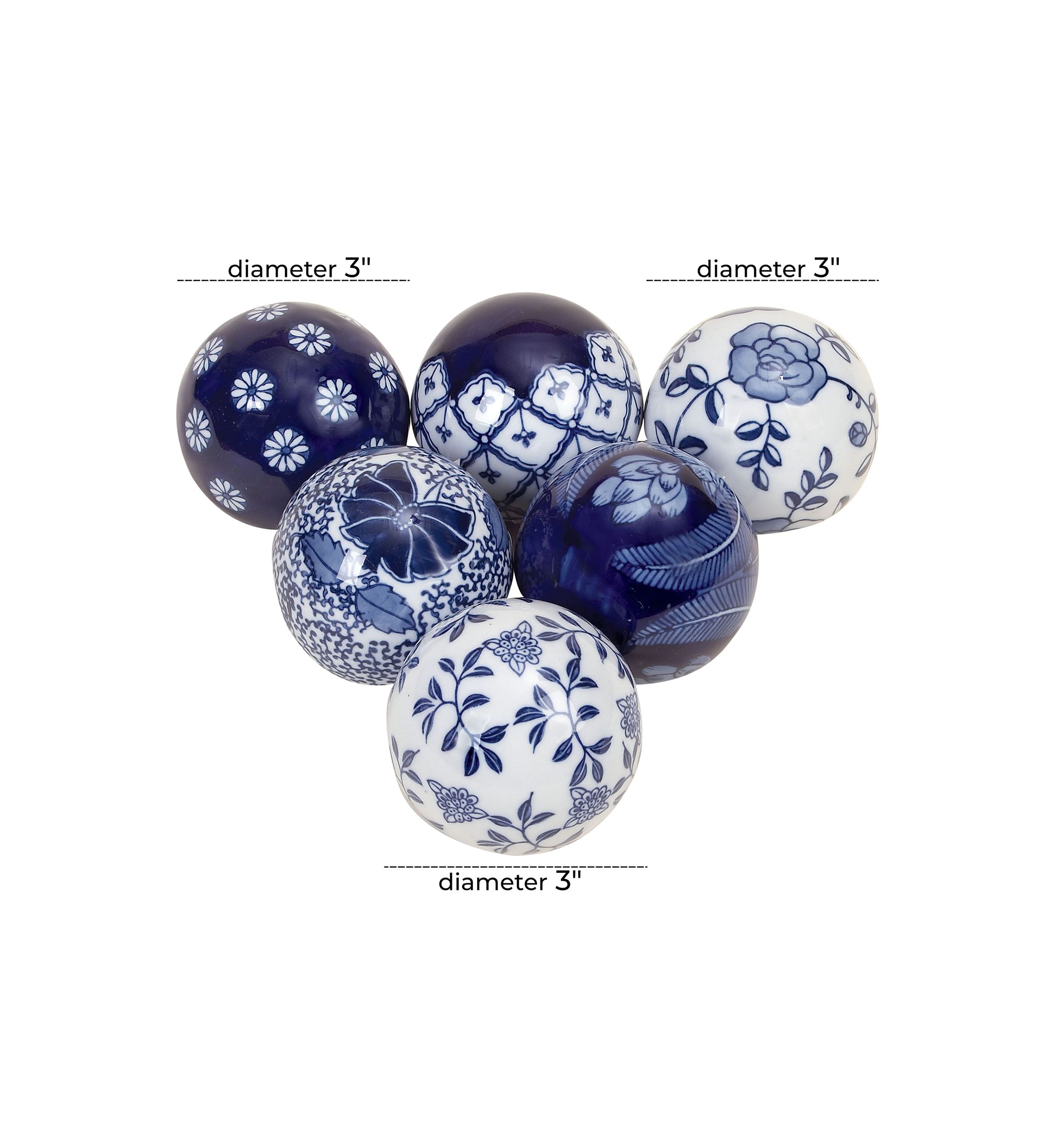 Traditional Ceramic Orbs & Vase Filler - Set of 6