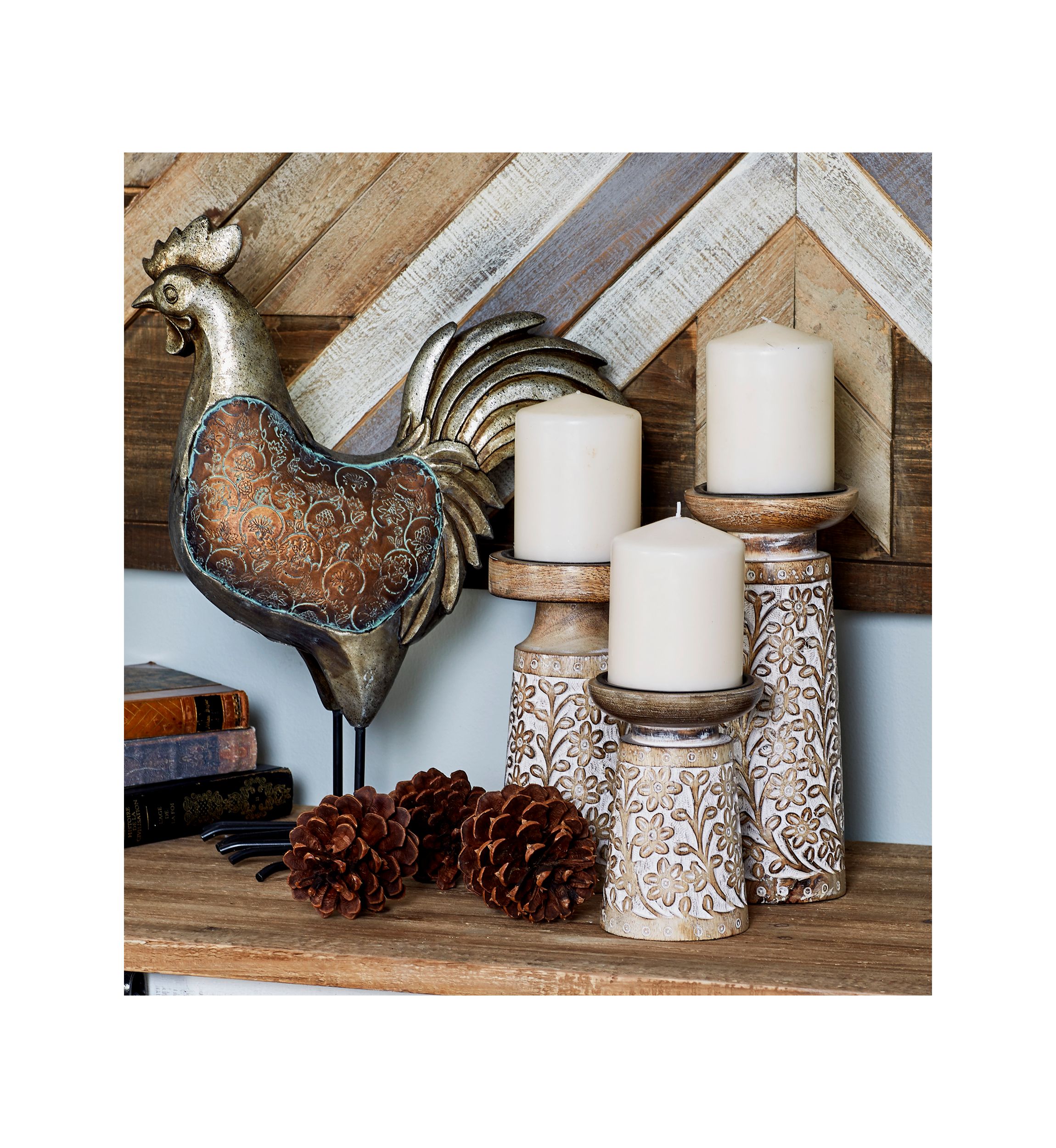 Coastal Mango Wood Candle Holder - Set of 3
