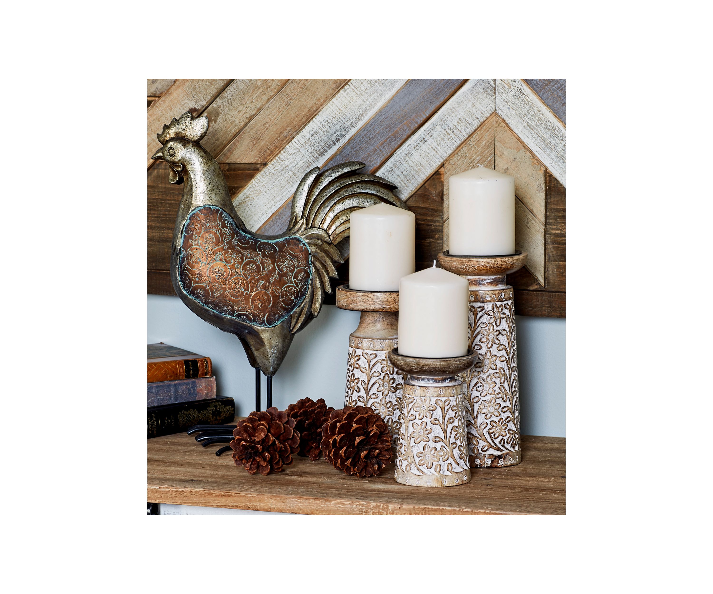 Coastal Mango Wood Candle Holder - Set of 3