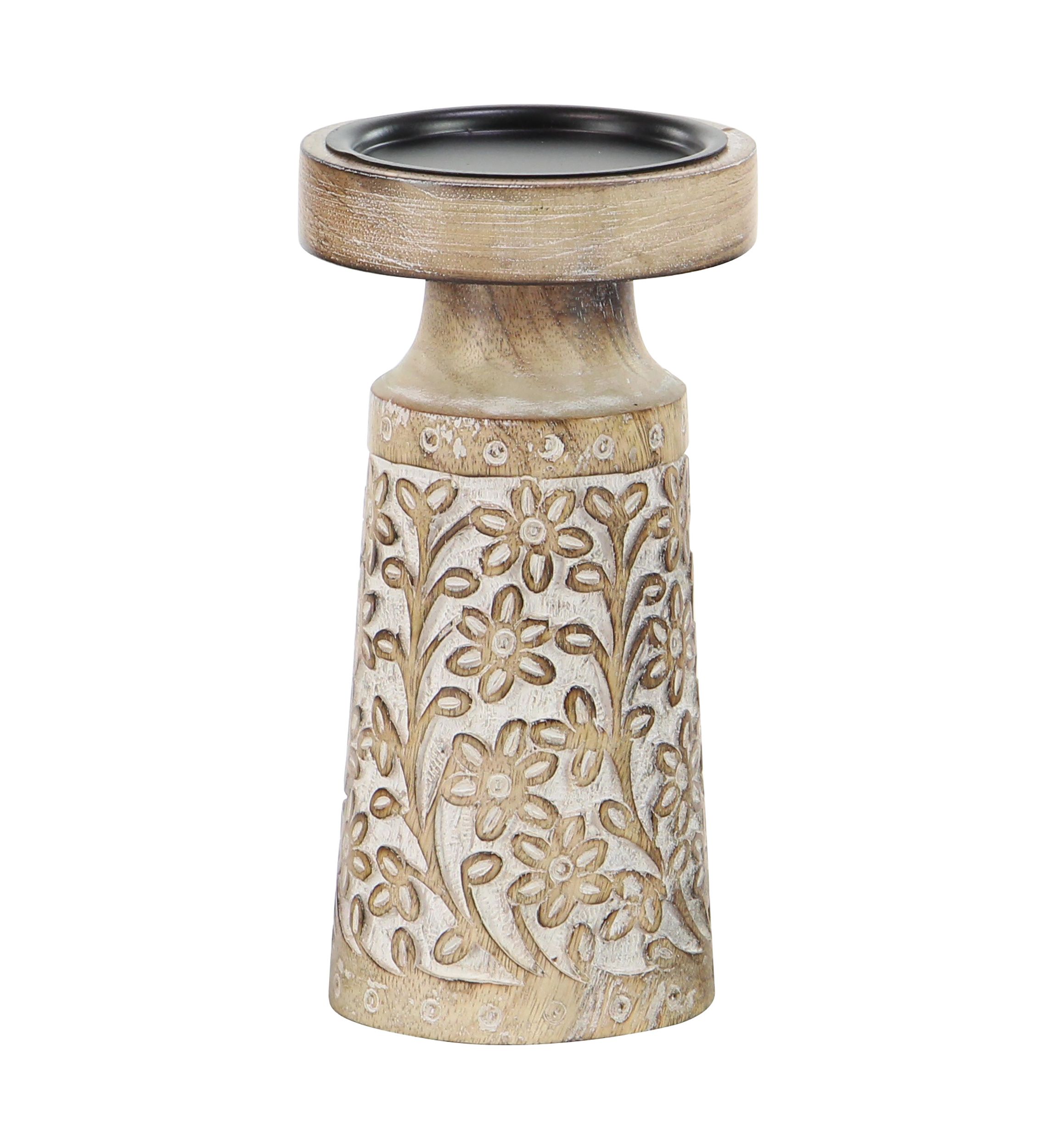 Coastal Mango Wood Candle Holder - Set of 3