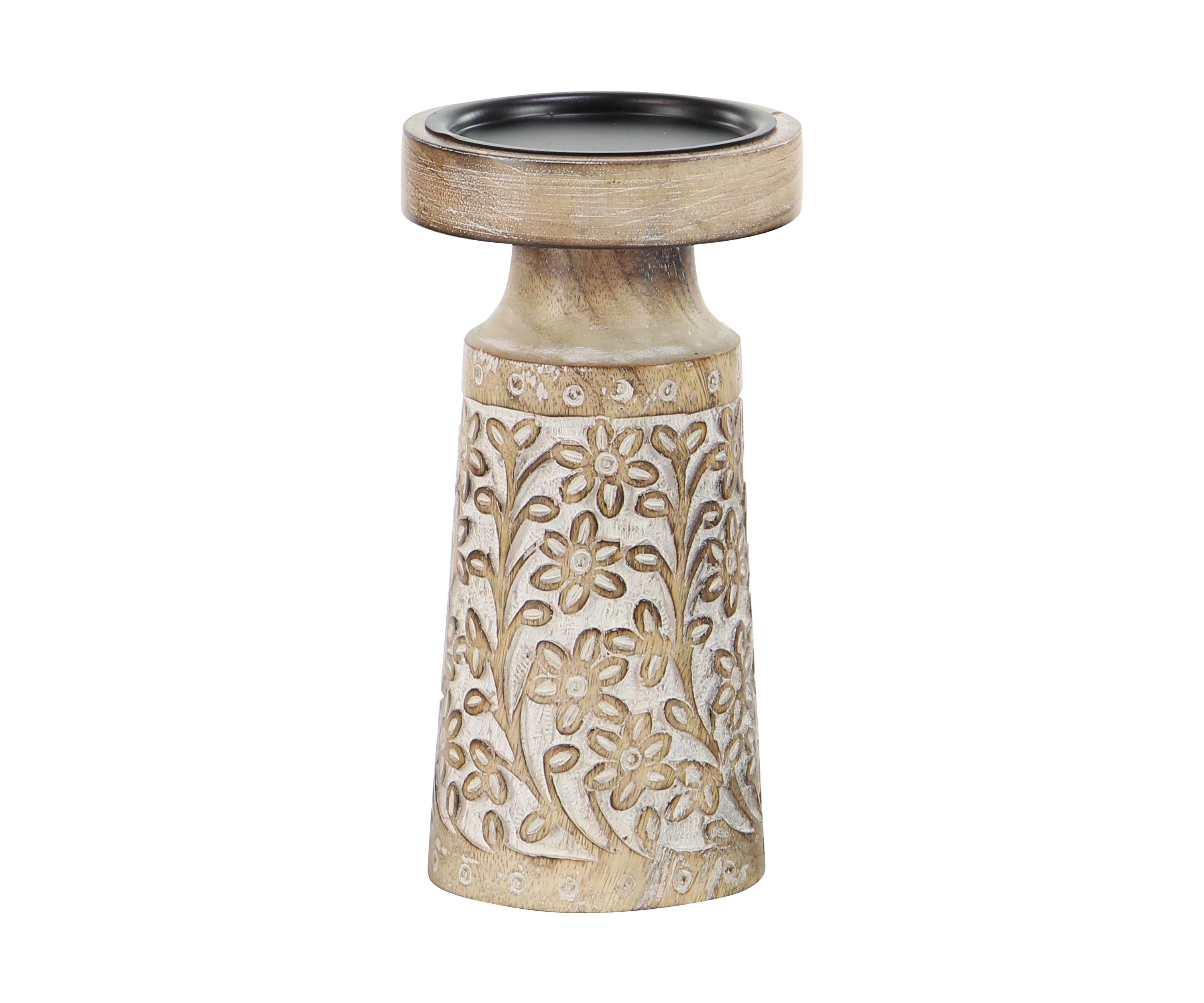 Coastal Mango Wood Candle Holder - Set of 3