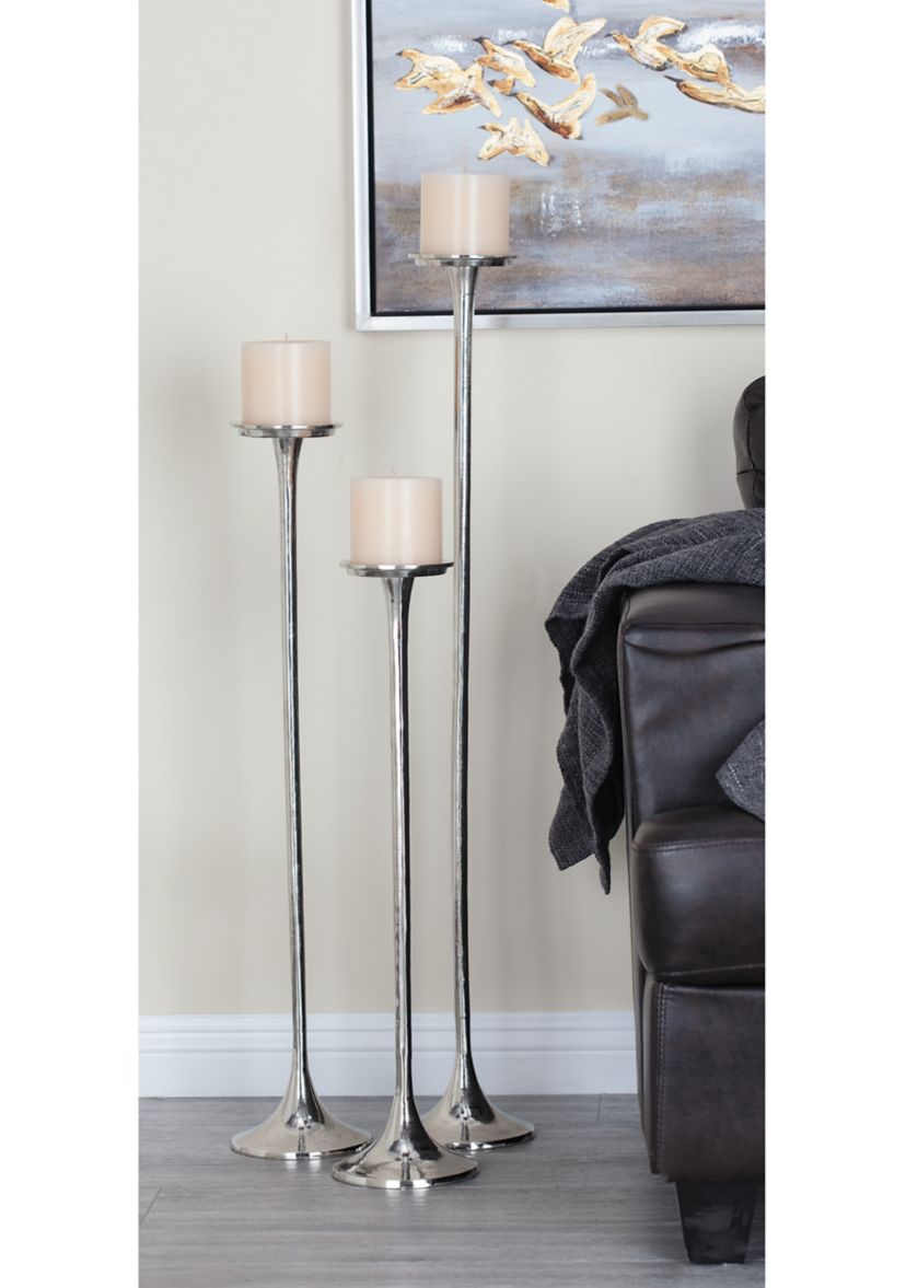 Modern Aluminum Metal Candle Holder - Set of 3