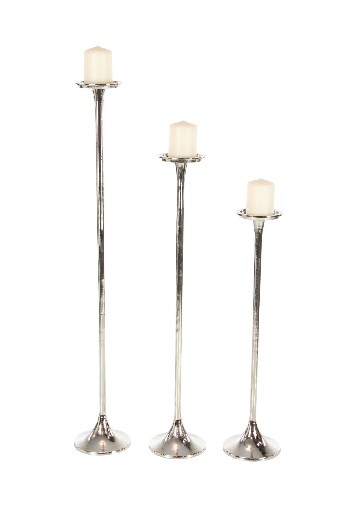 Modern Aluminum Metal Candle Holder - Set of 3