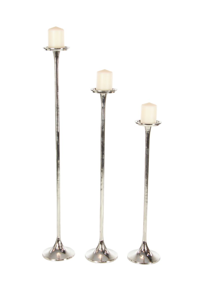 Modern Aluminum Metal Candle Holder - Set of 3