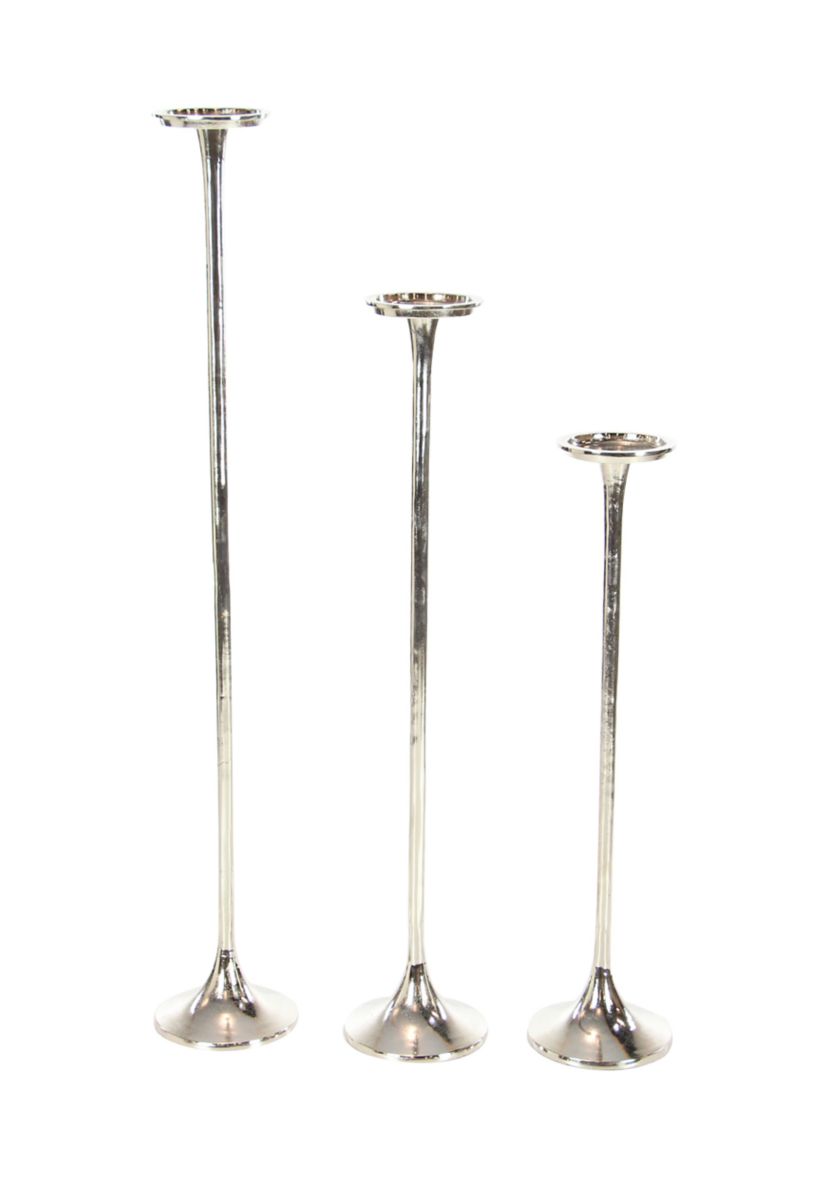 Modern Aluminum Metal Candle Holder - Set of 3