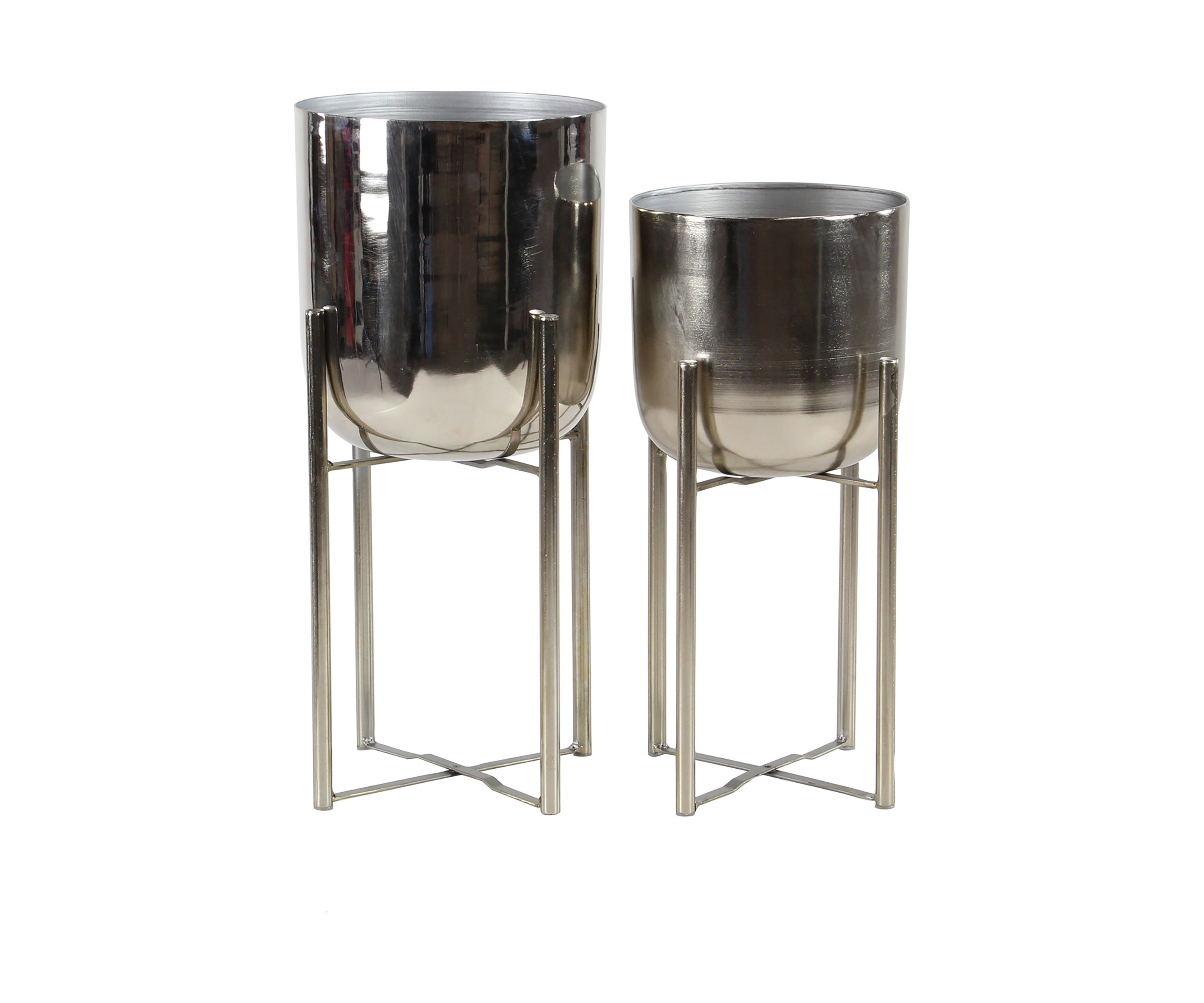Glam Metal Planter - Set of 2