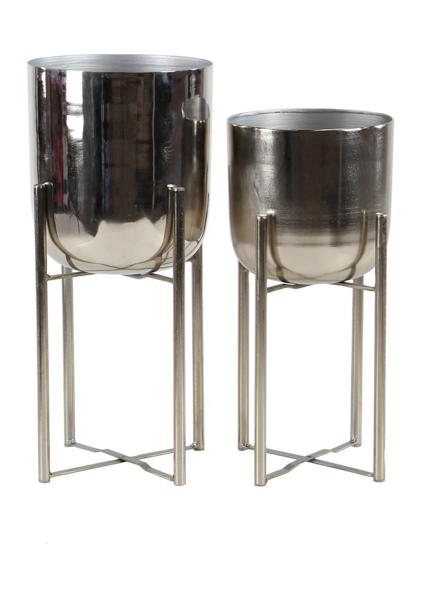 Glam Metal Planter - Set of 2