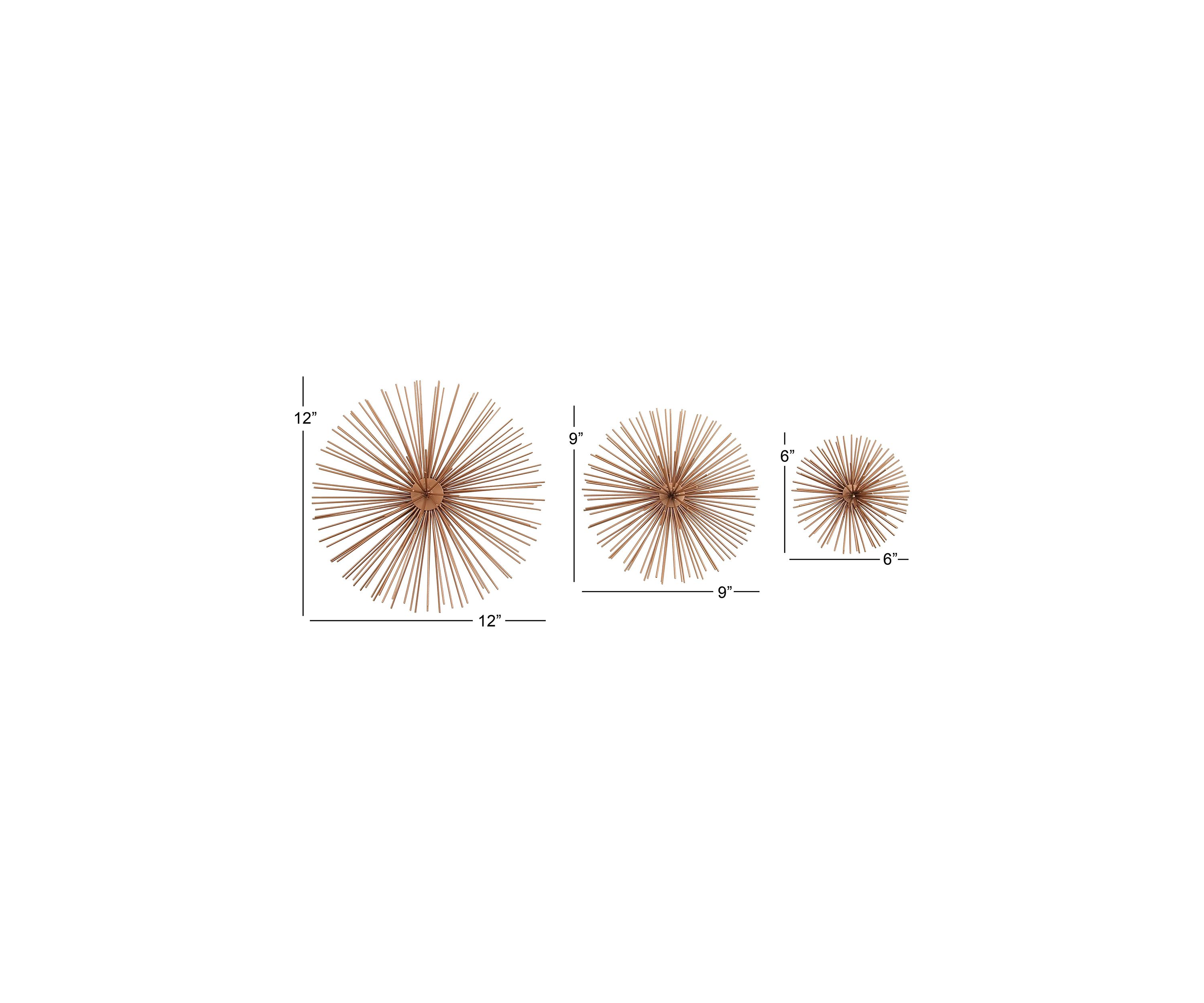 Contemporary Metal Wall Decor - Set of 3