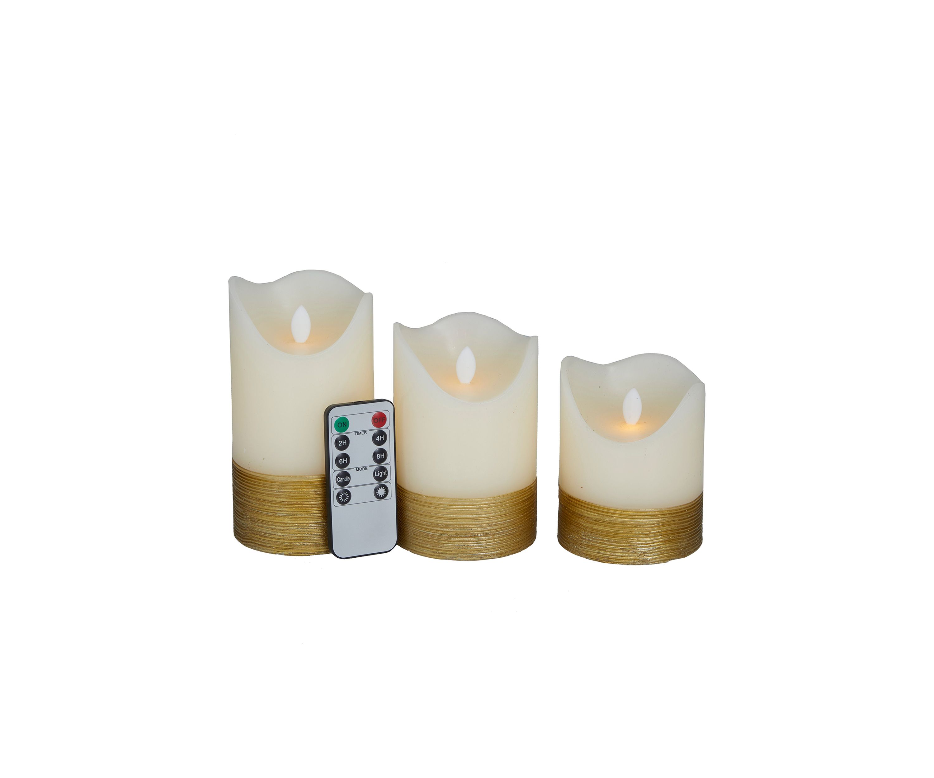 Traditional Wax Flameless Candle - Set of 3