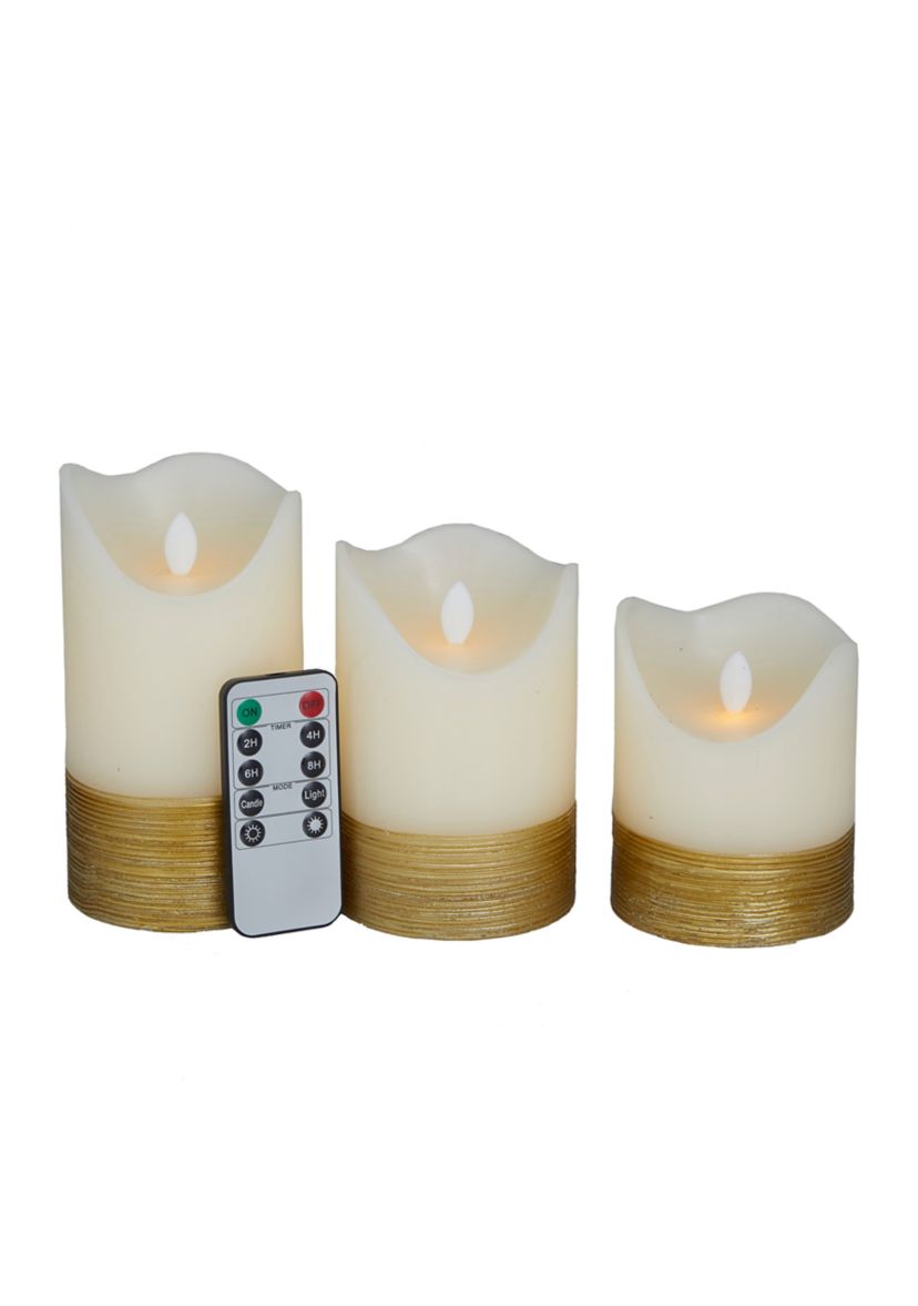 Traditional Wax Flameless Candle - Set of 3