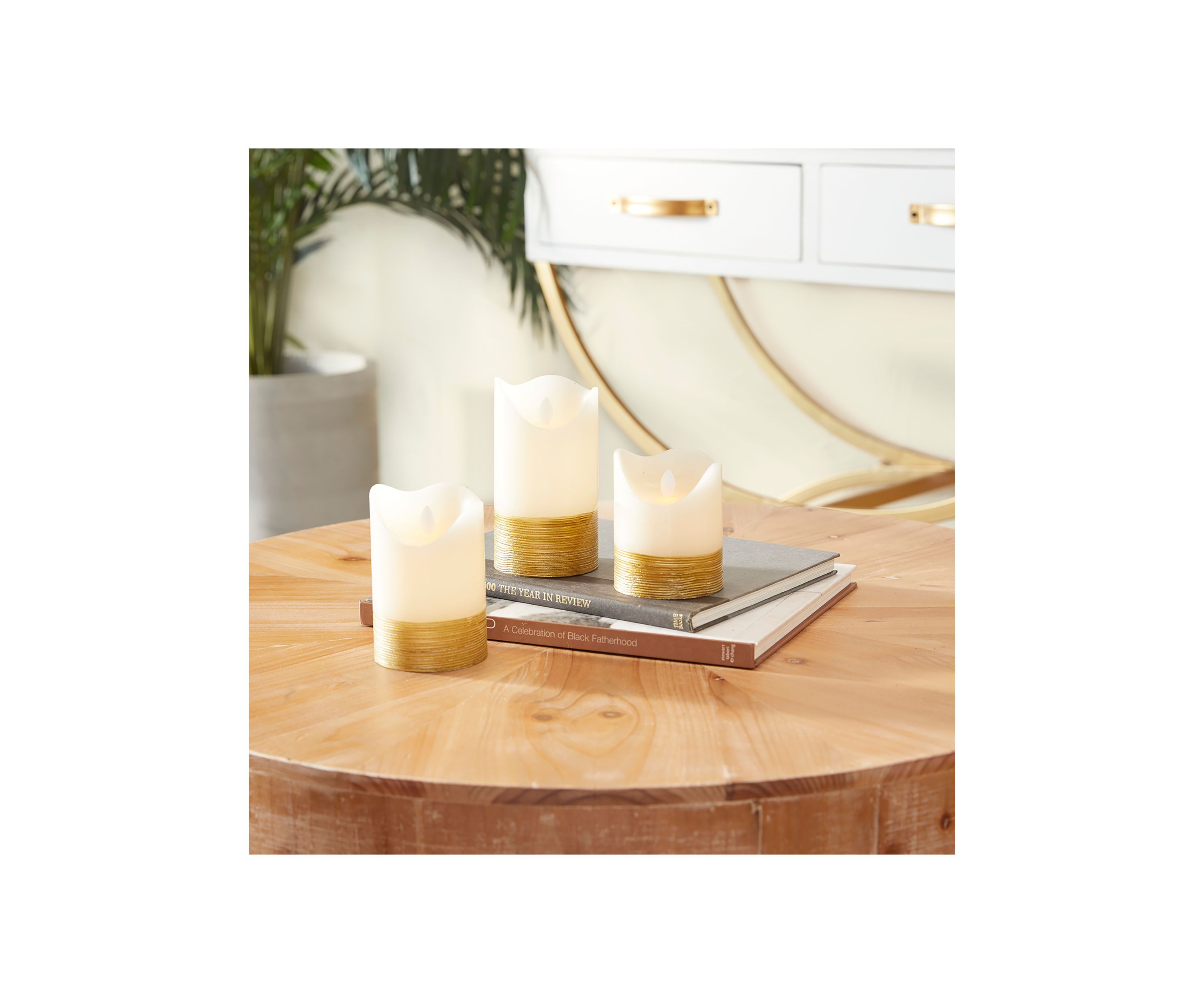 Traditional Wax Flameless Candle - Set of 3