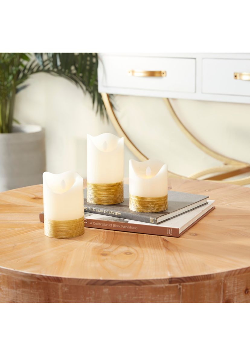 Traditional Wax Flameless Candle - Set of 3