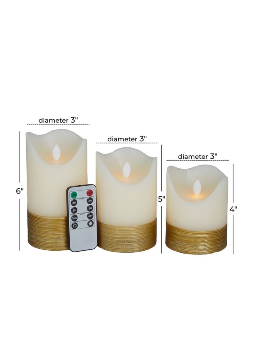 Traditional Wax Flameless Candle - Set of 3