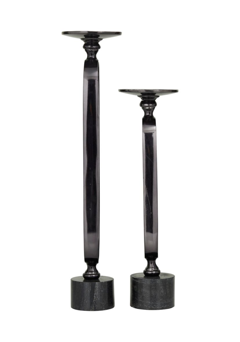 Modern Aluminum Metal Candle Holder - Set of 2