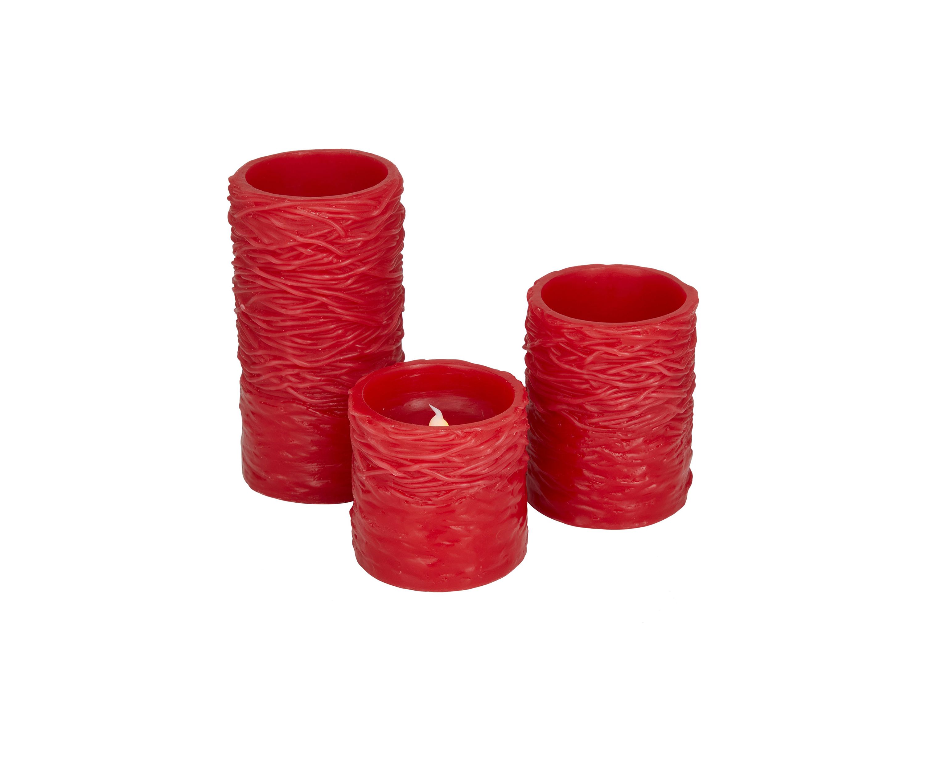 Traditional Wax Flameless Candle - Set of 3