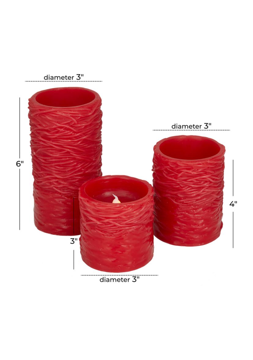Traditional Wax Flameless Candle - Set of 3