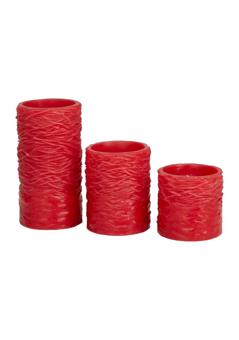 Traditional Wax Flameless Candle - Set of 3
