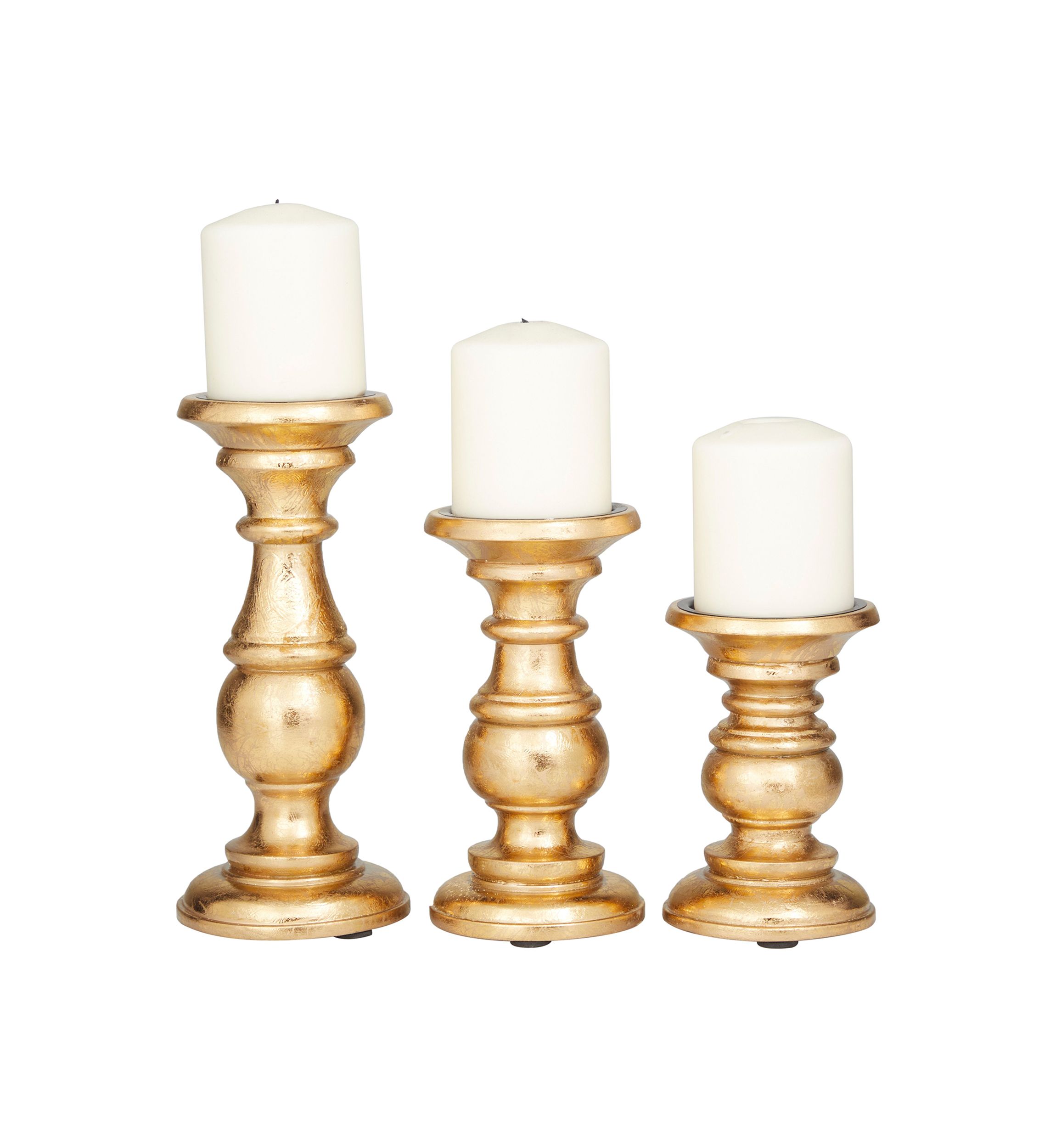Traditional Mango Wood Candle Holder - Set of 3