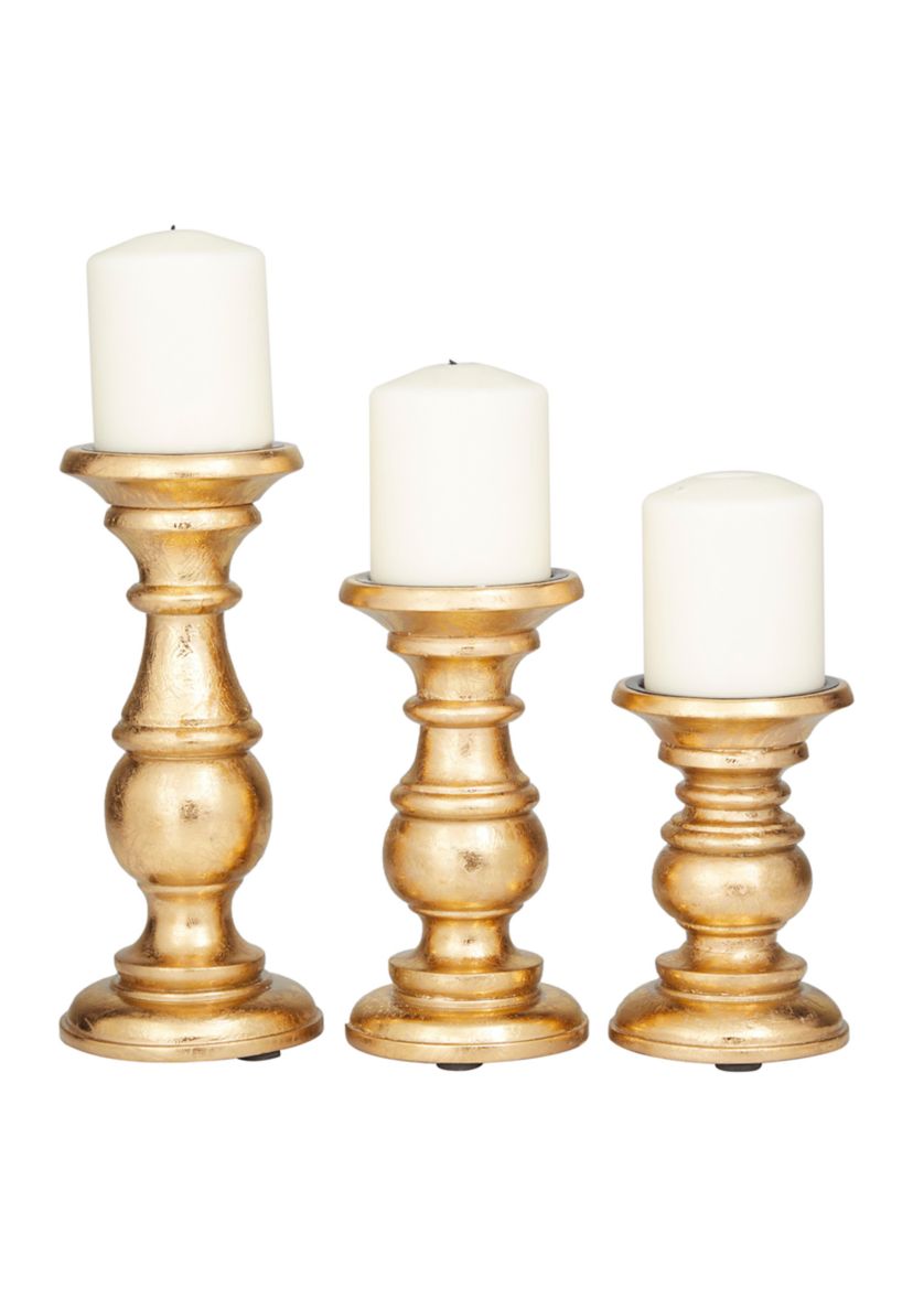Traditional Mango Wood Candle Holder - Set of 3
