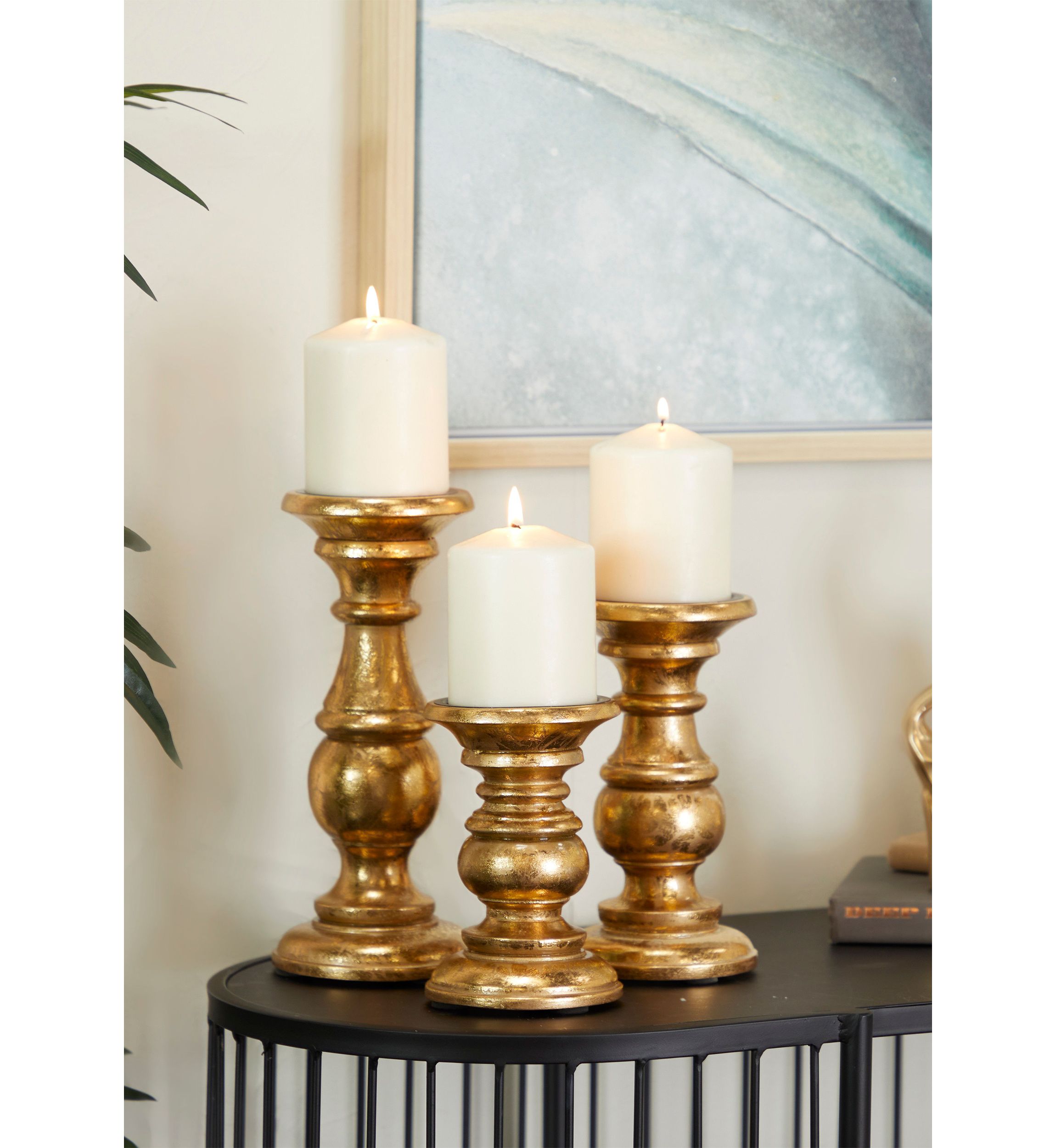 Traditional Mango Wood Candle Holder - Set of 3