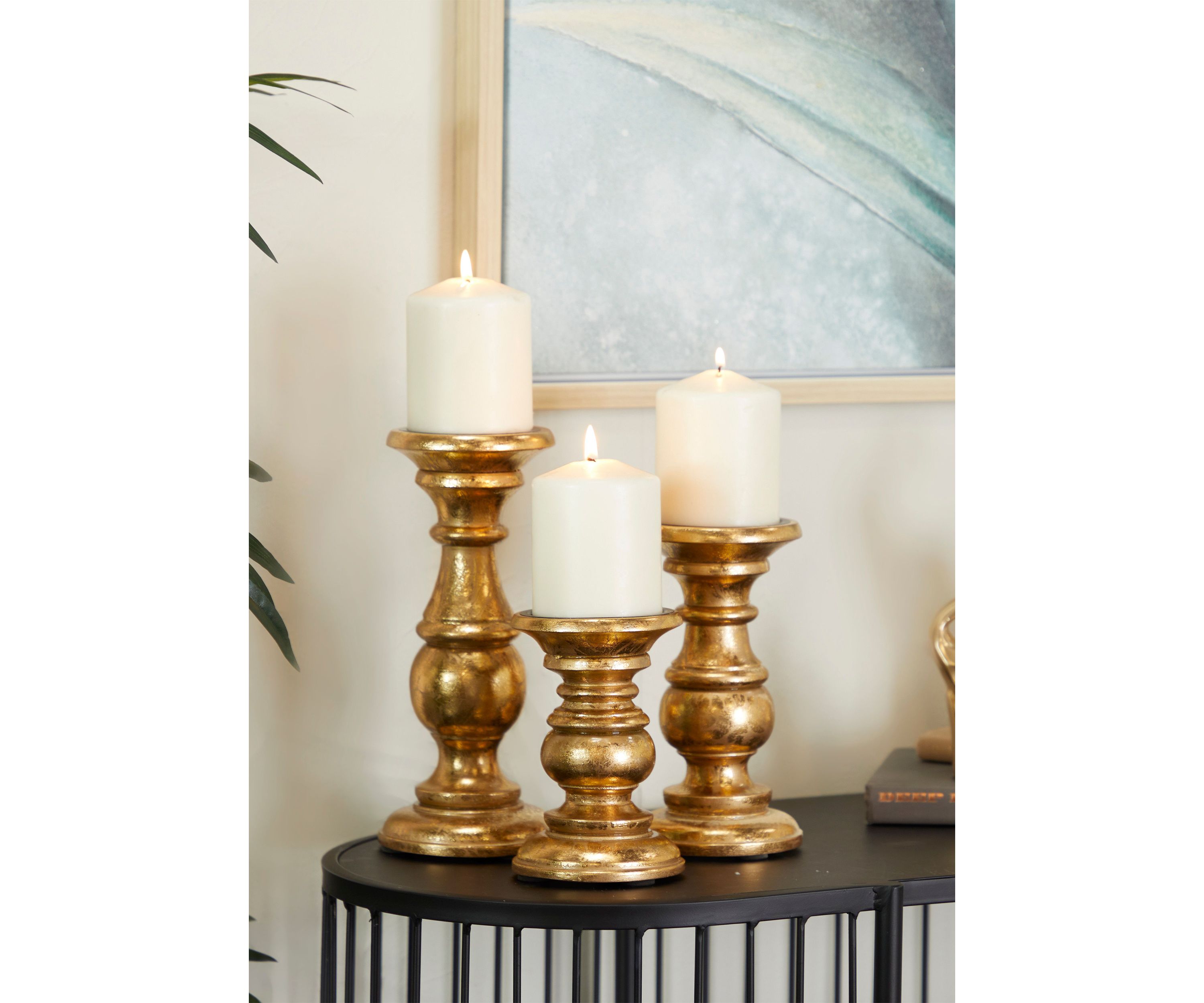Traditional Mango Wood Candle Holder - Set of 3