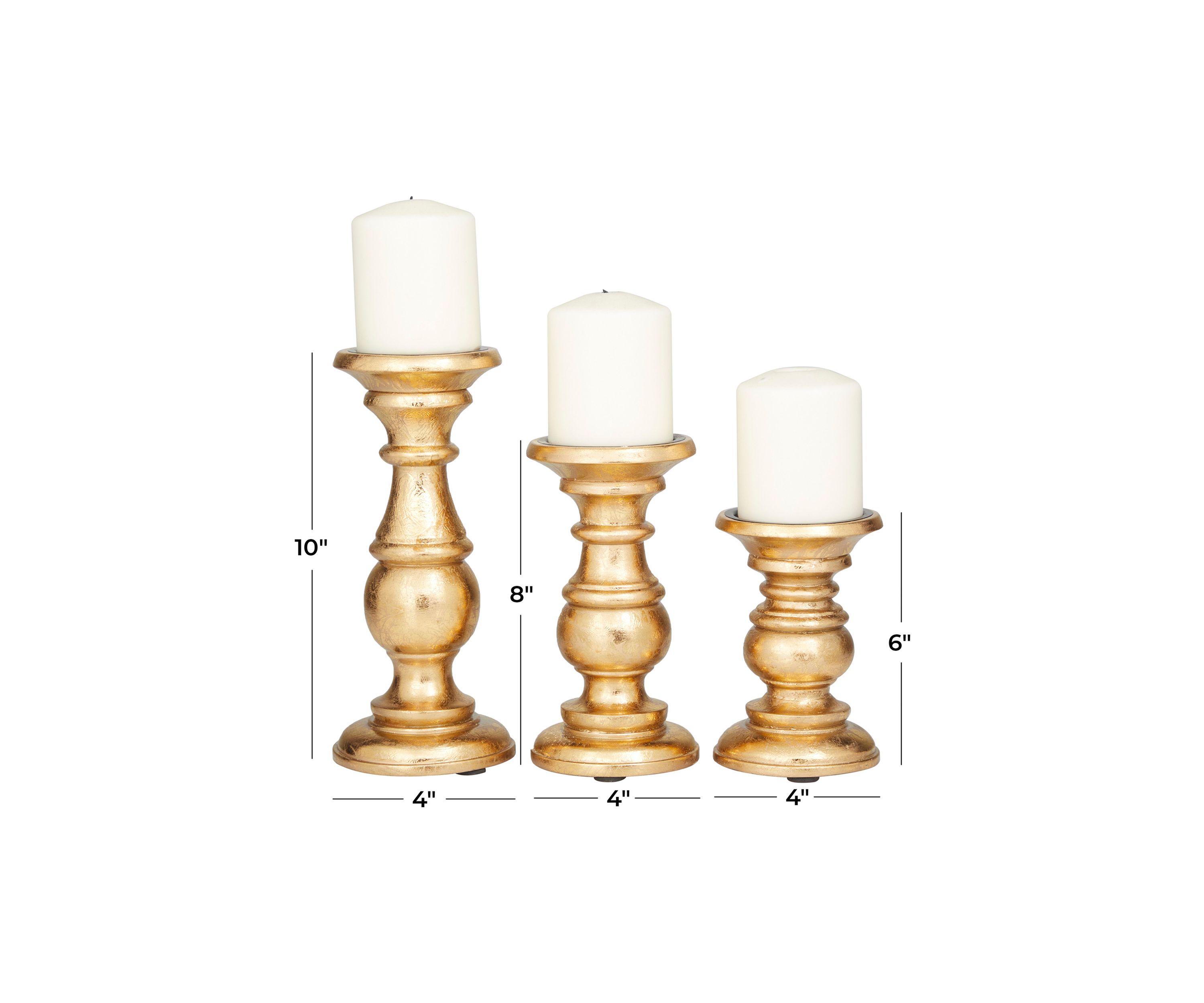 Traditional Mango Wood Candle Holder - Set of 3