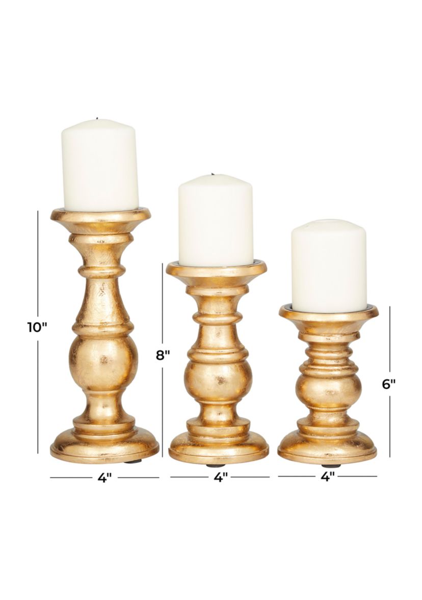 Traditional Mango Wood Candle Holder - Set of 3