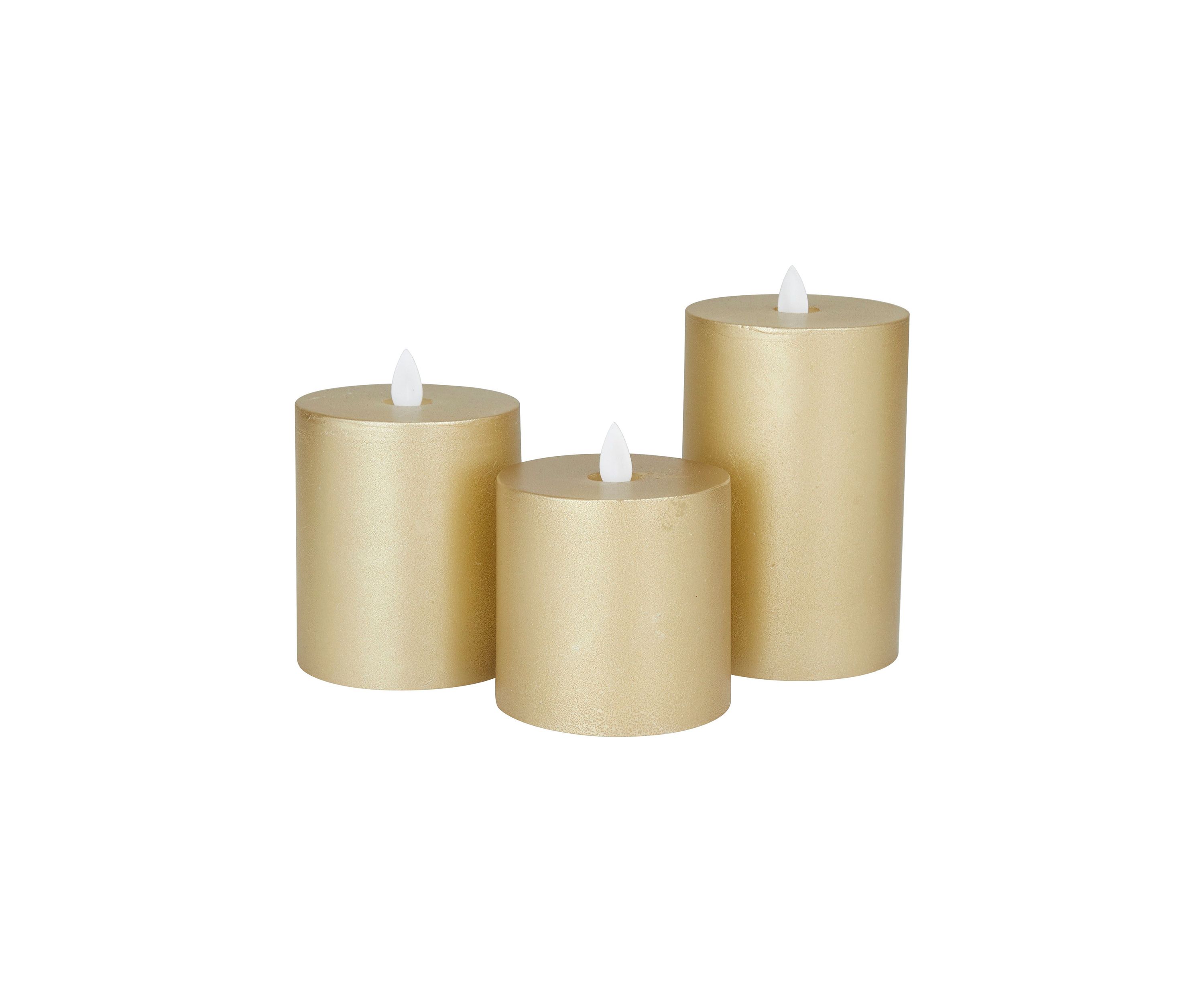 Traditional Wax Flameless Candle - Set of 3