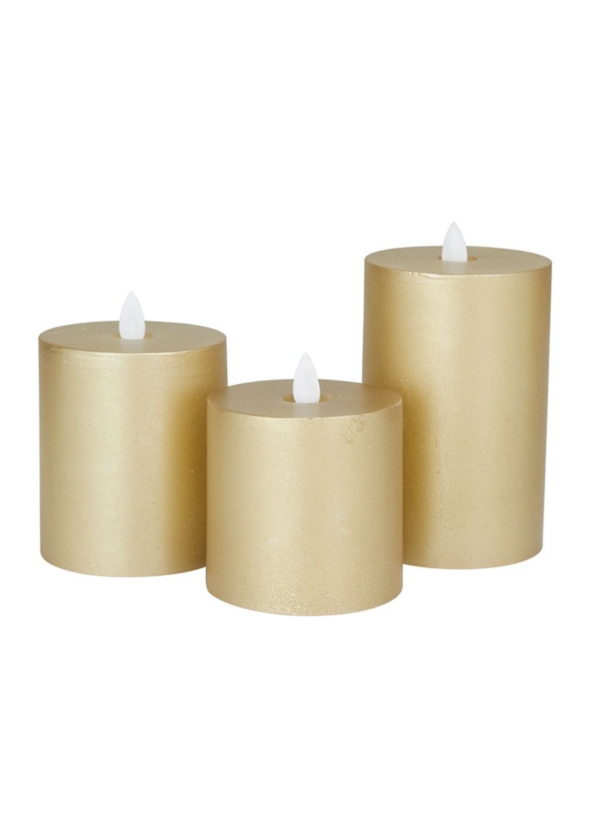 Traditional Wax Flameless Candle - Set of 3